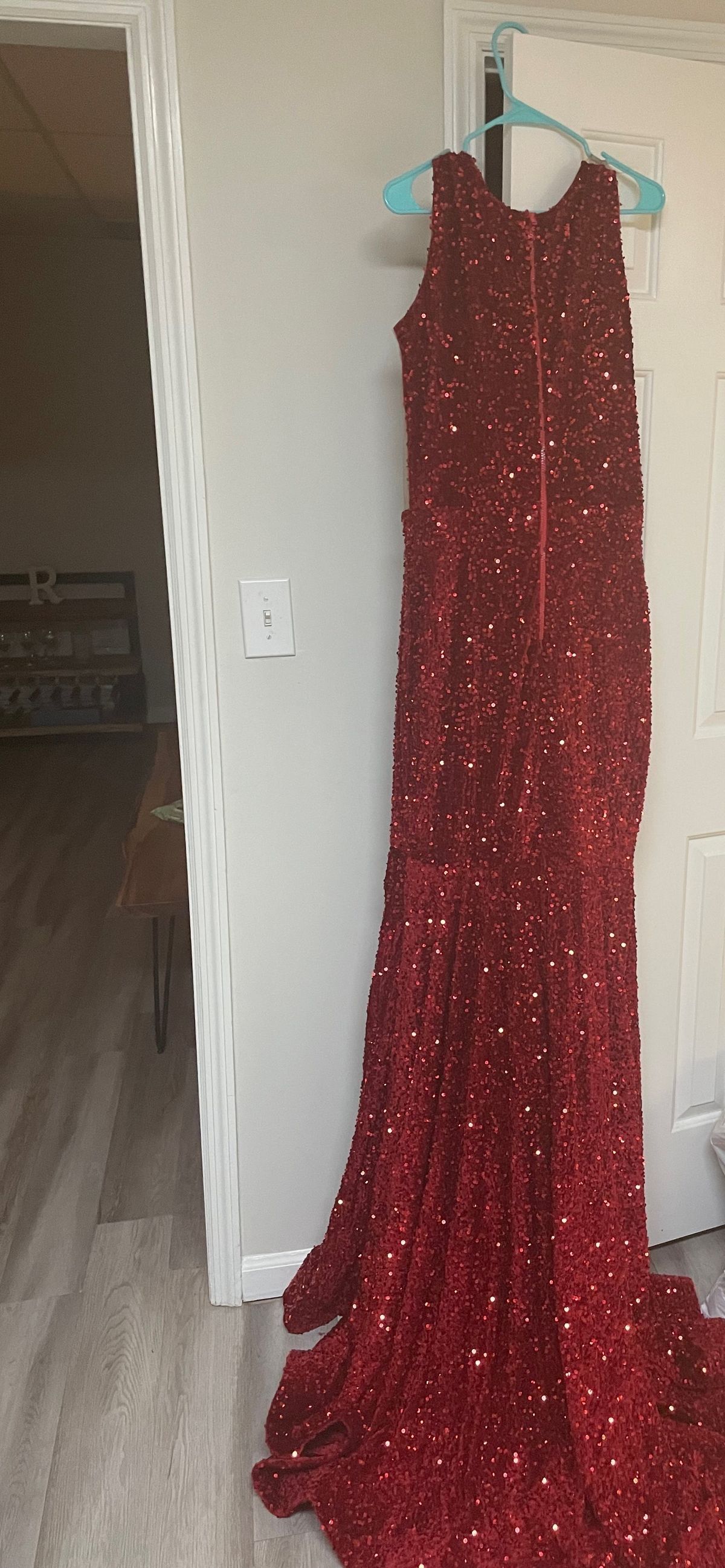 Plus Size 16 Prom Red Mermaid Dress on Queenly