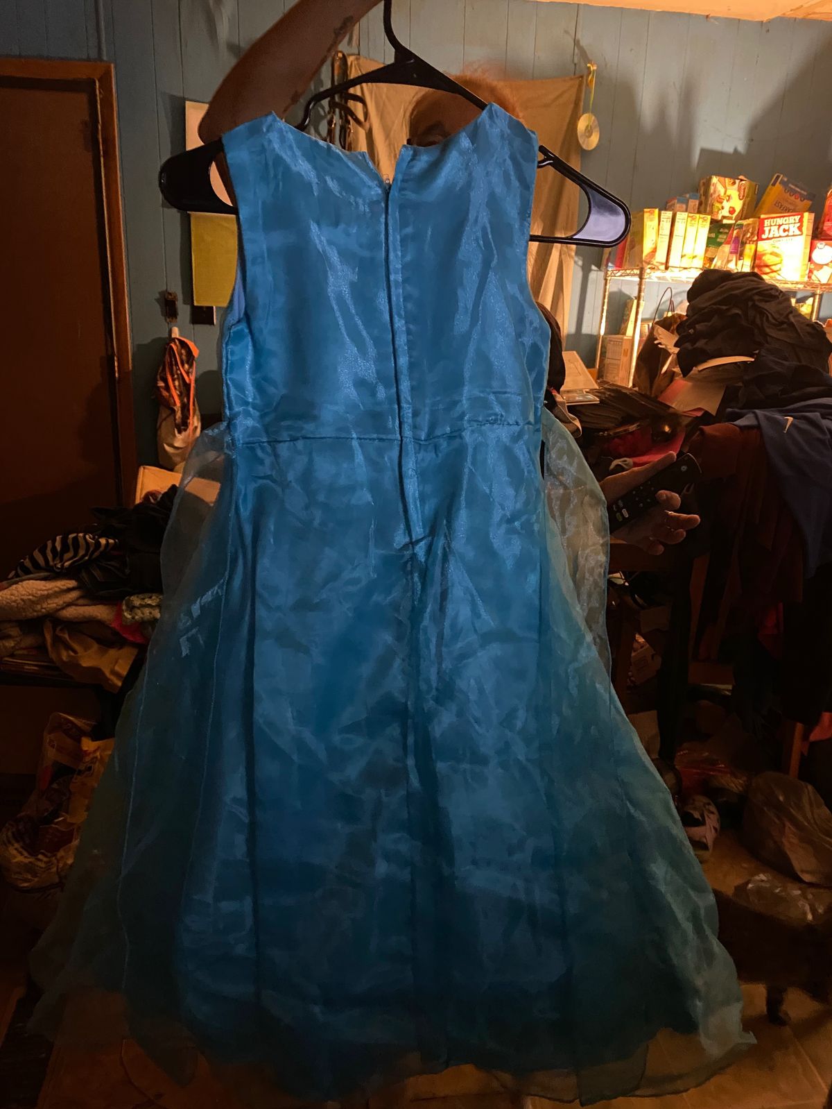 Girls Size 6 Pageant Blue Ball Gown on Queenly