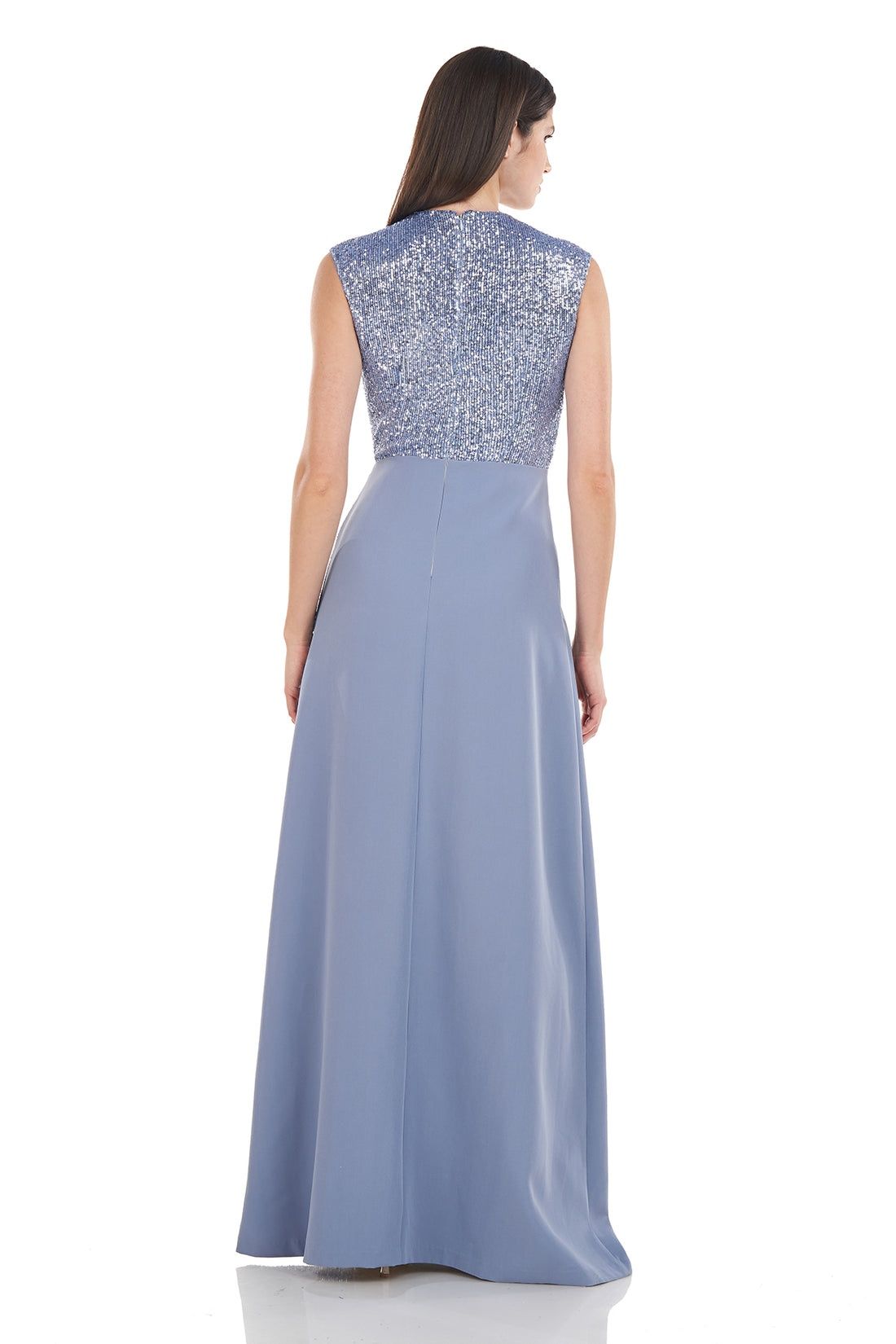 Style 8618327 JS Collections Size 10 Prom Cap Sleeve Light Blue A-line Dress on Queenly