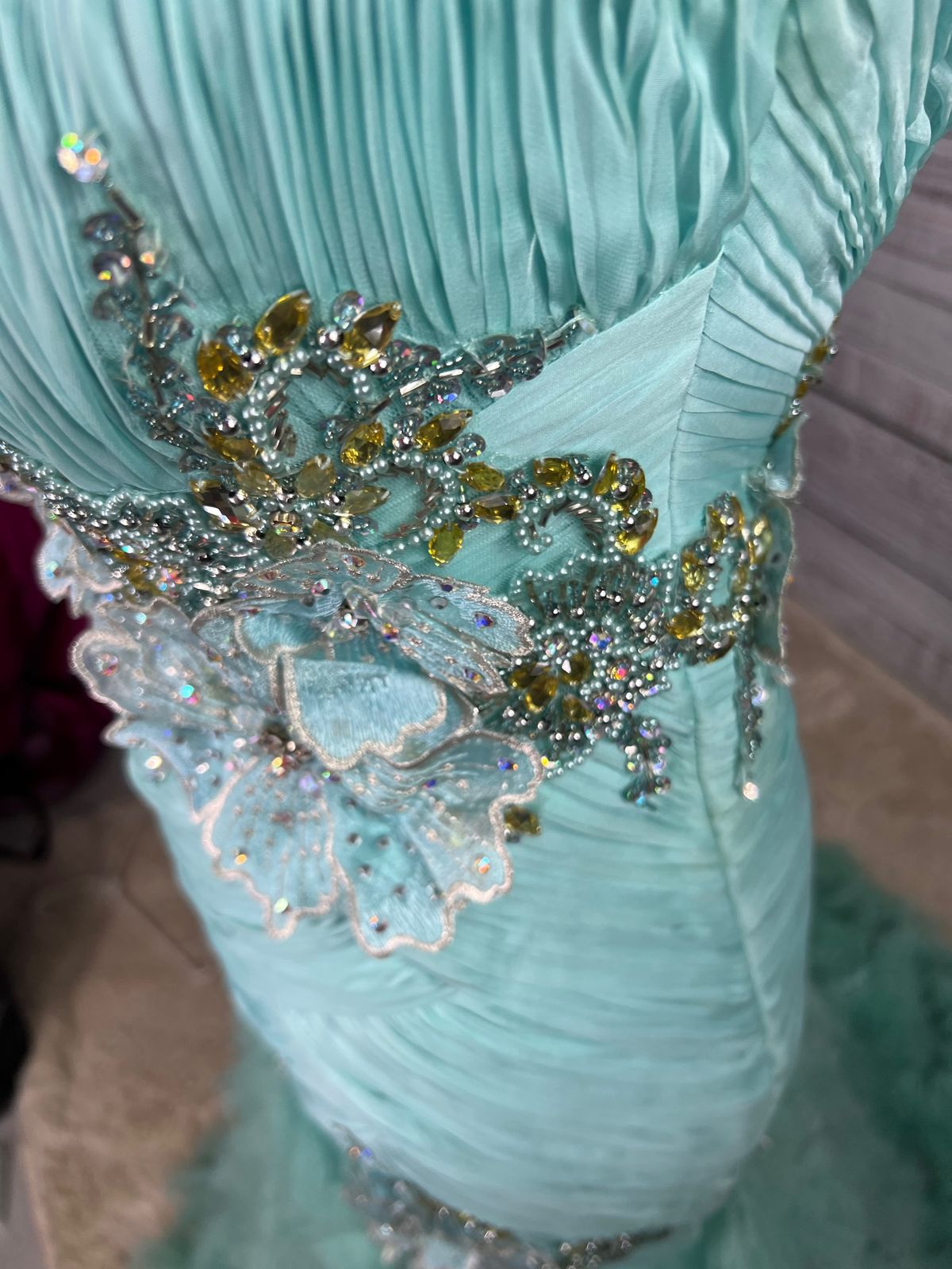 Mac Duggal Size 4 Prom Plunge Blue Mermaid Dress on Queenly