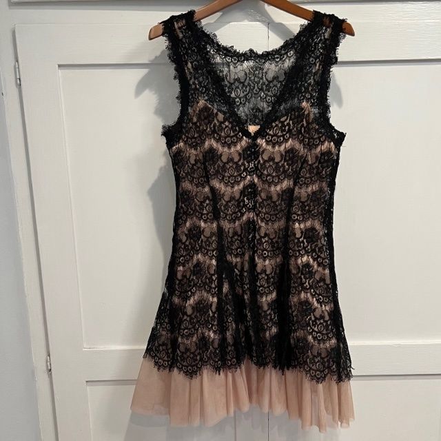 Betsy and Adam Size 14 Lace Black Cocktail Dress on Queenly