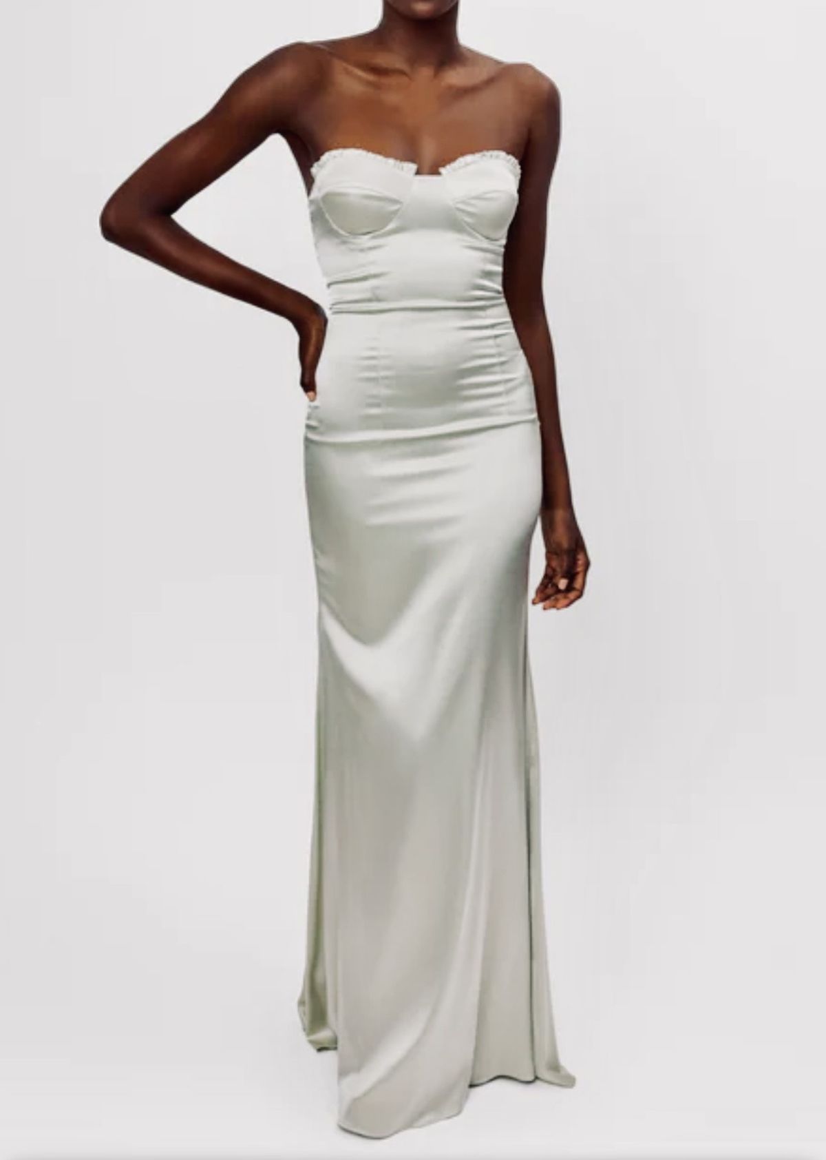 Style MIRA SILK GOWN Lurelly Size 12 Wedding Strapless Satin White Mermaid Dress on Queenly