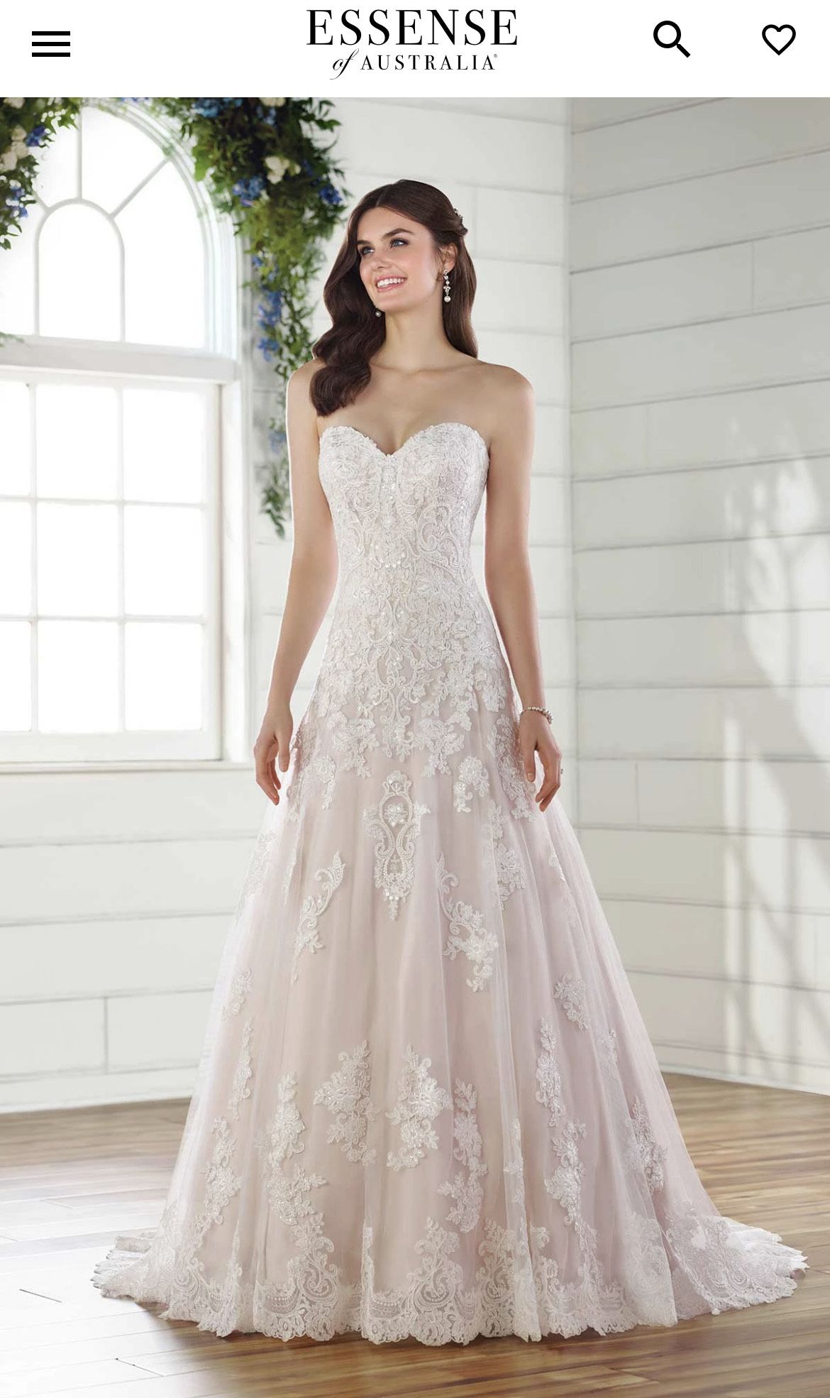 Strapless Plus Size A-Line Wedding Dress with Cotton Lace - Essense of  Australia Wedding Dresses