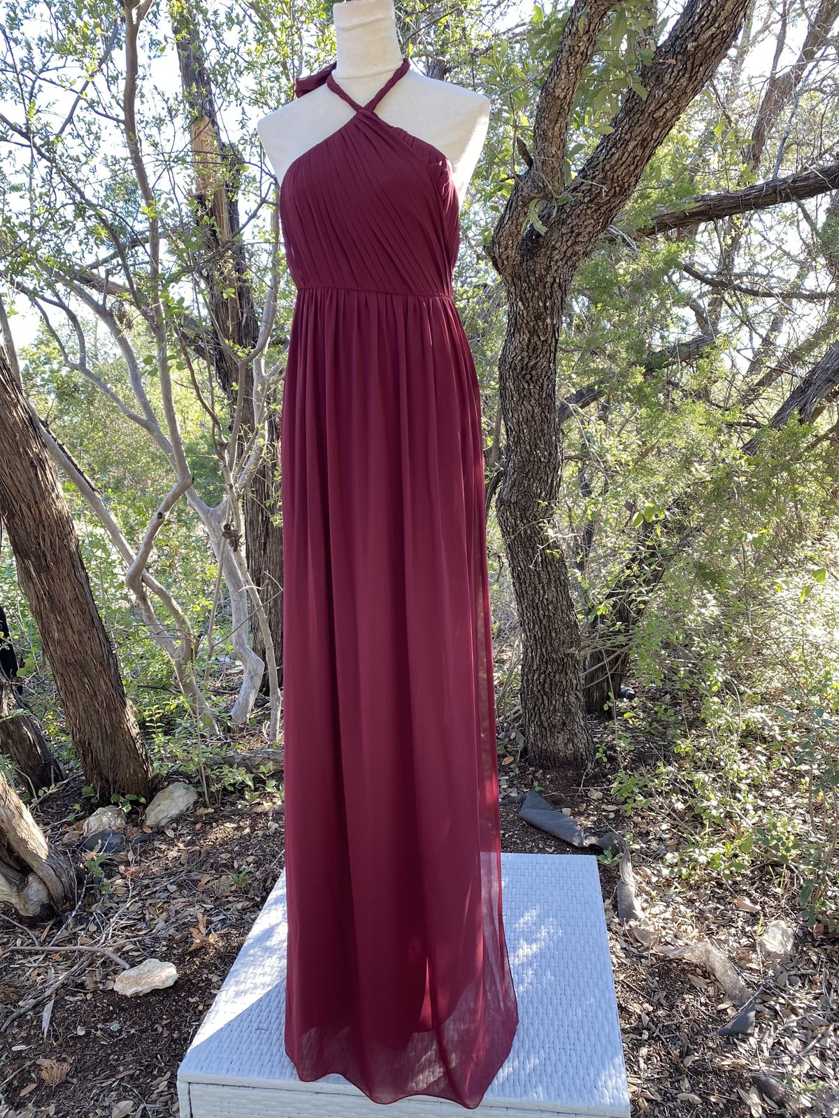 Ceremony by Joanna august Size 10 Burgundy Red A-line Dress on Queenly