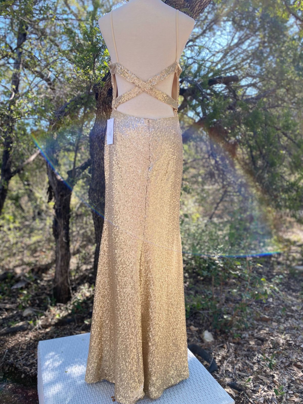 Theia bridesmaids Size 10 Bridesmaid Gold A-line Dress on Queenly