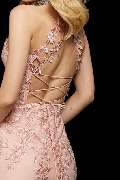 Style 52339 Sherri Hill Size 6 Prom High Neck Lace Nude Cocktail Dress on Queenly