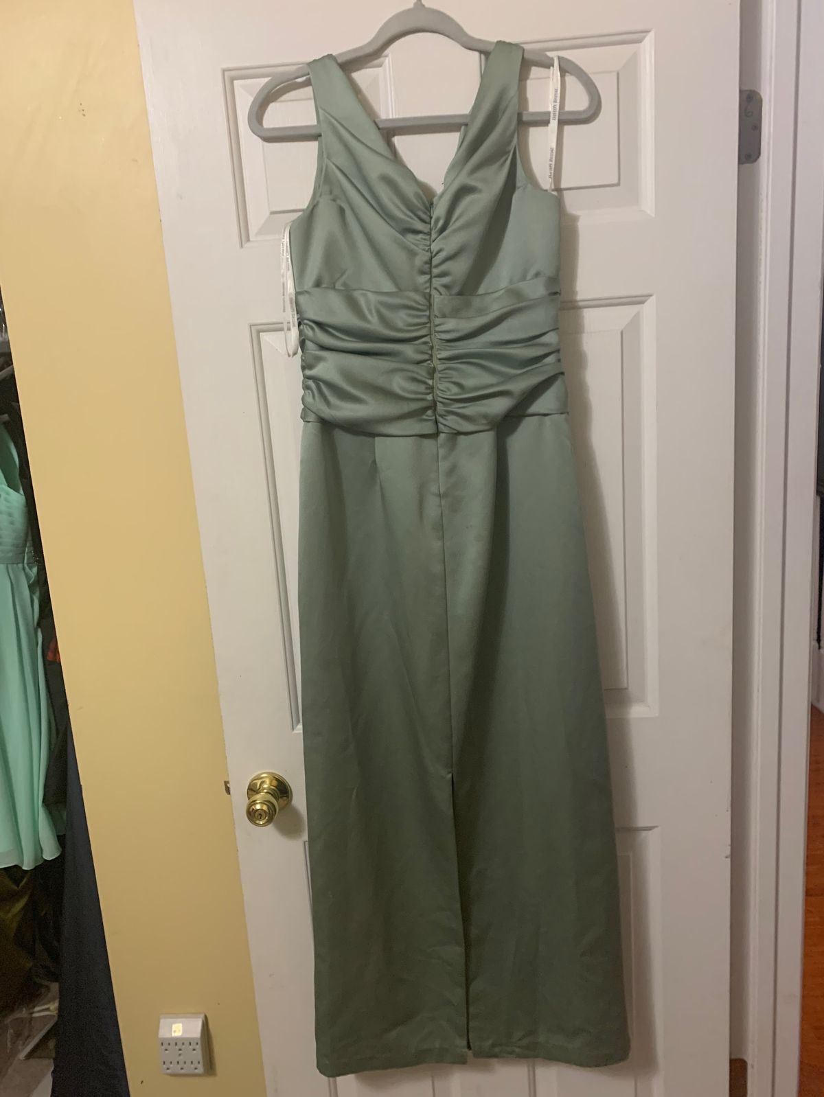 David's Bridal Size 8 Prom Halter Green Floor Length Maxi on Queenly