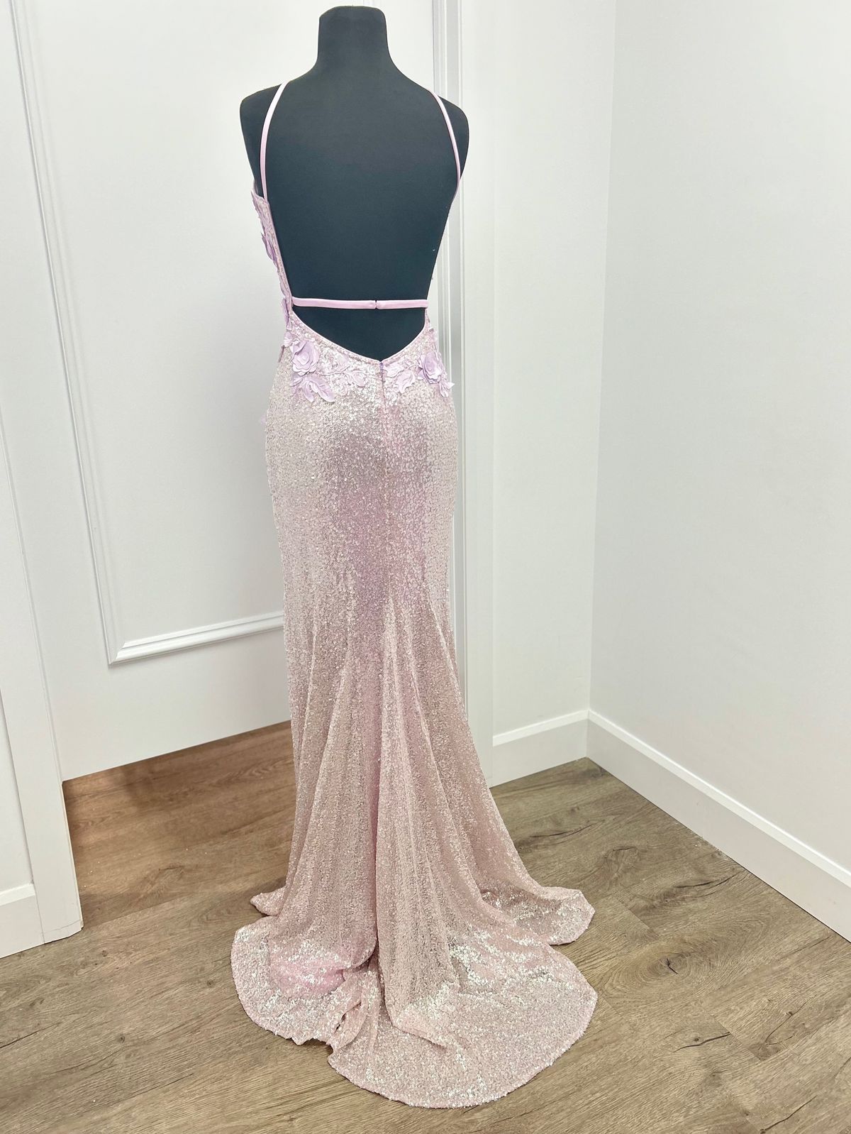 Style 1012 Jovani Size 2 Plunge Pink A-line Dress on Queenly