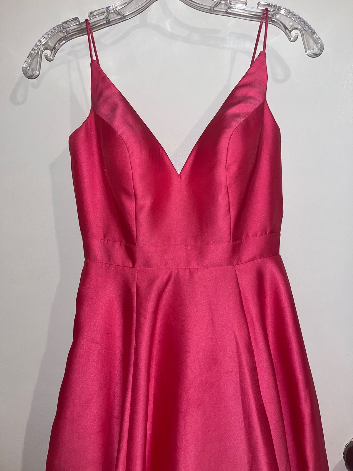 Jovani Size 00 Plunge Hot Pink A-line Dress on Queenly