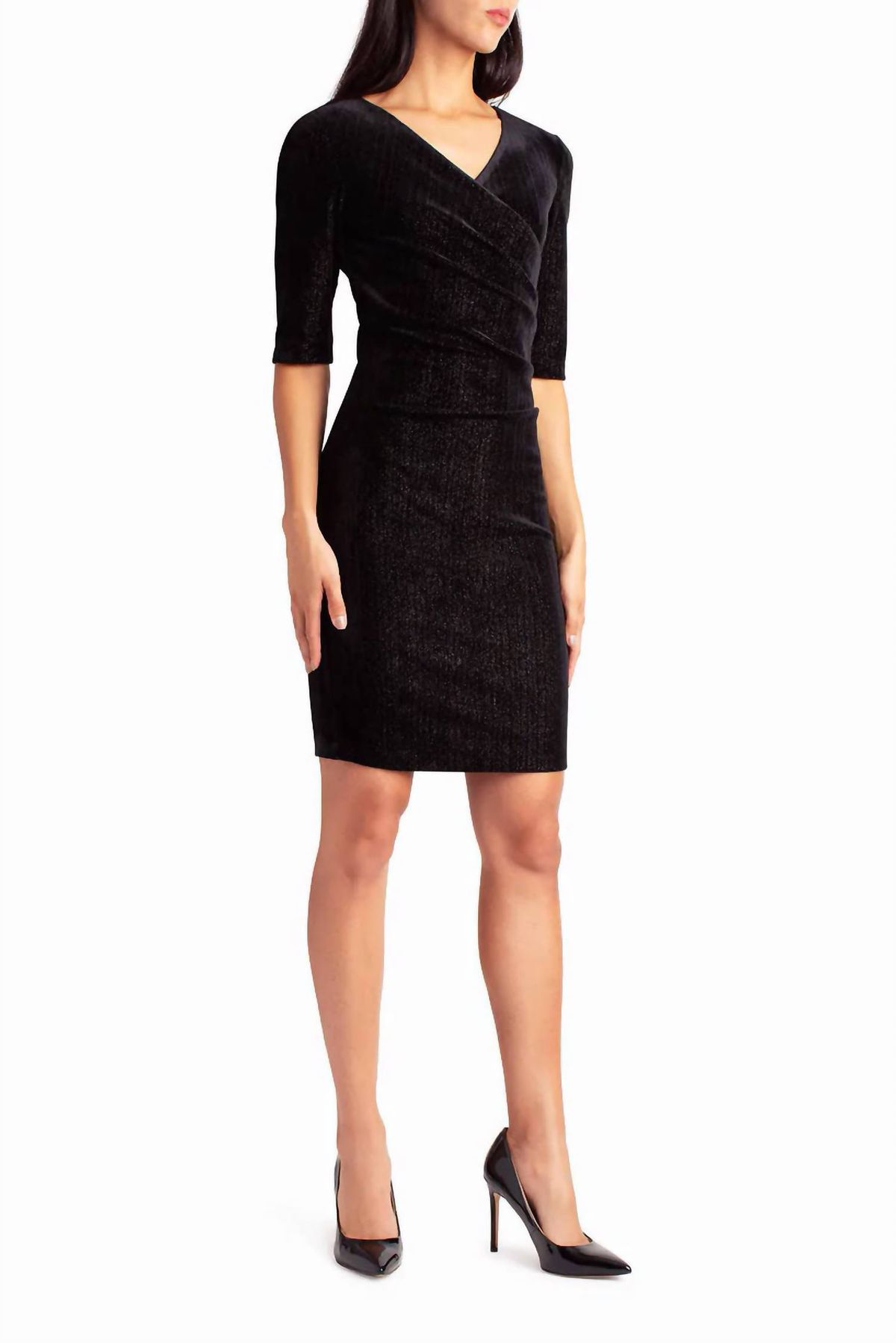Style 1-1212724845-98 Nicole Miller Size 10 Velvet Black Cocktail Dress on Queenly