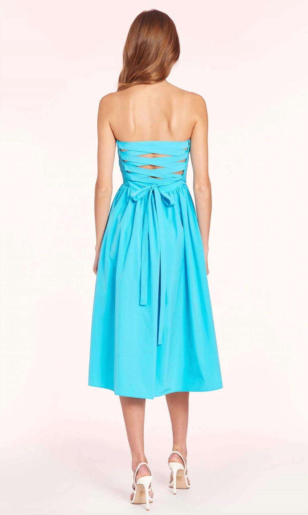 Style 1-2555033463-2793 Amanda Uprichard Size L Wedding Guest Strapless Blue Cocktail Dress on Queenly