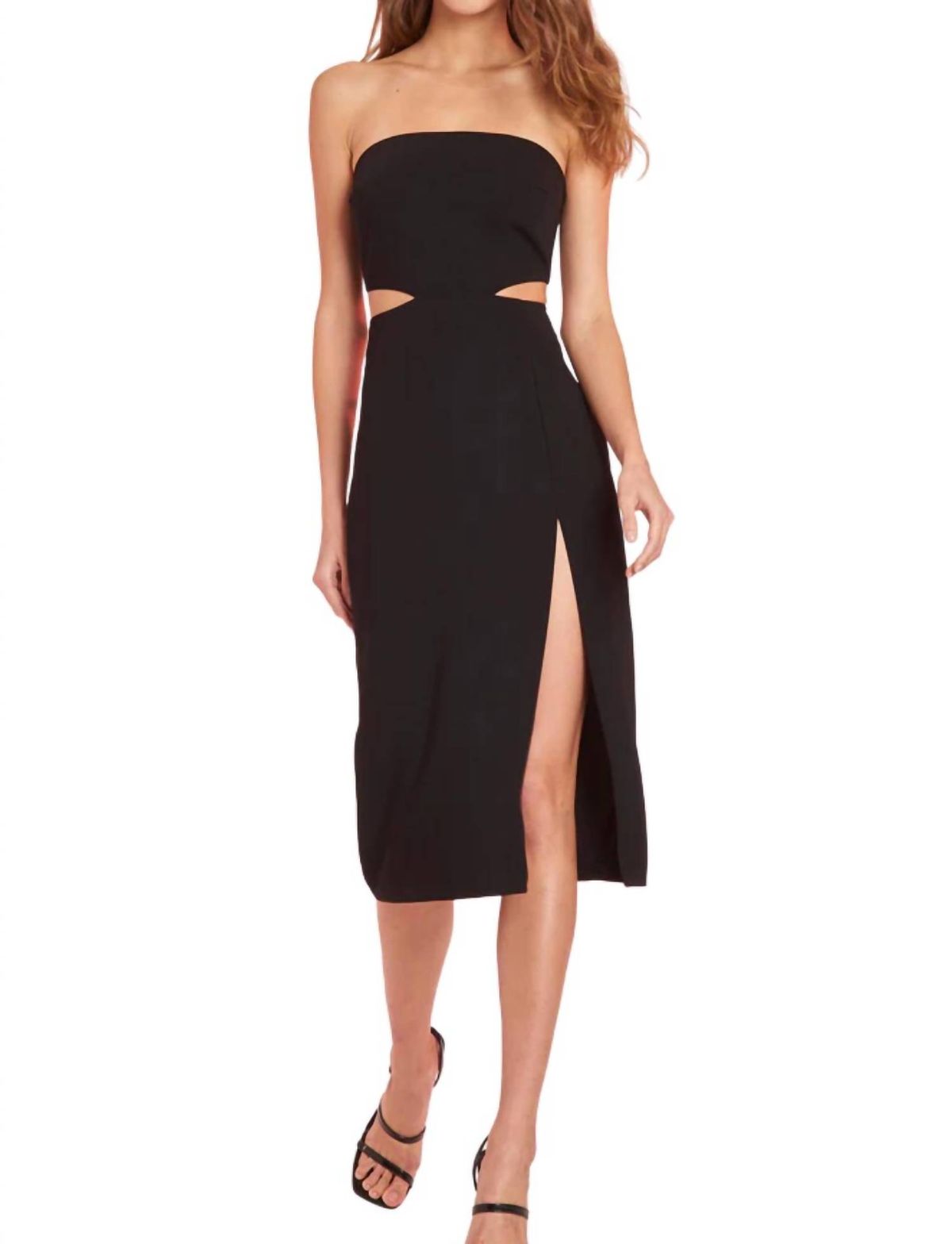 Style 1-2866584008-3236 Amanda Uprichard Size S Black Side Slit Dress on Queenly