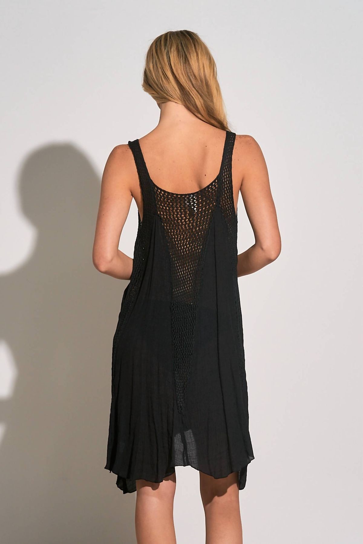 Style 1-3110051848-2696 ELAN Size L Sheer Black Cocktail Dress on Queenly
