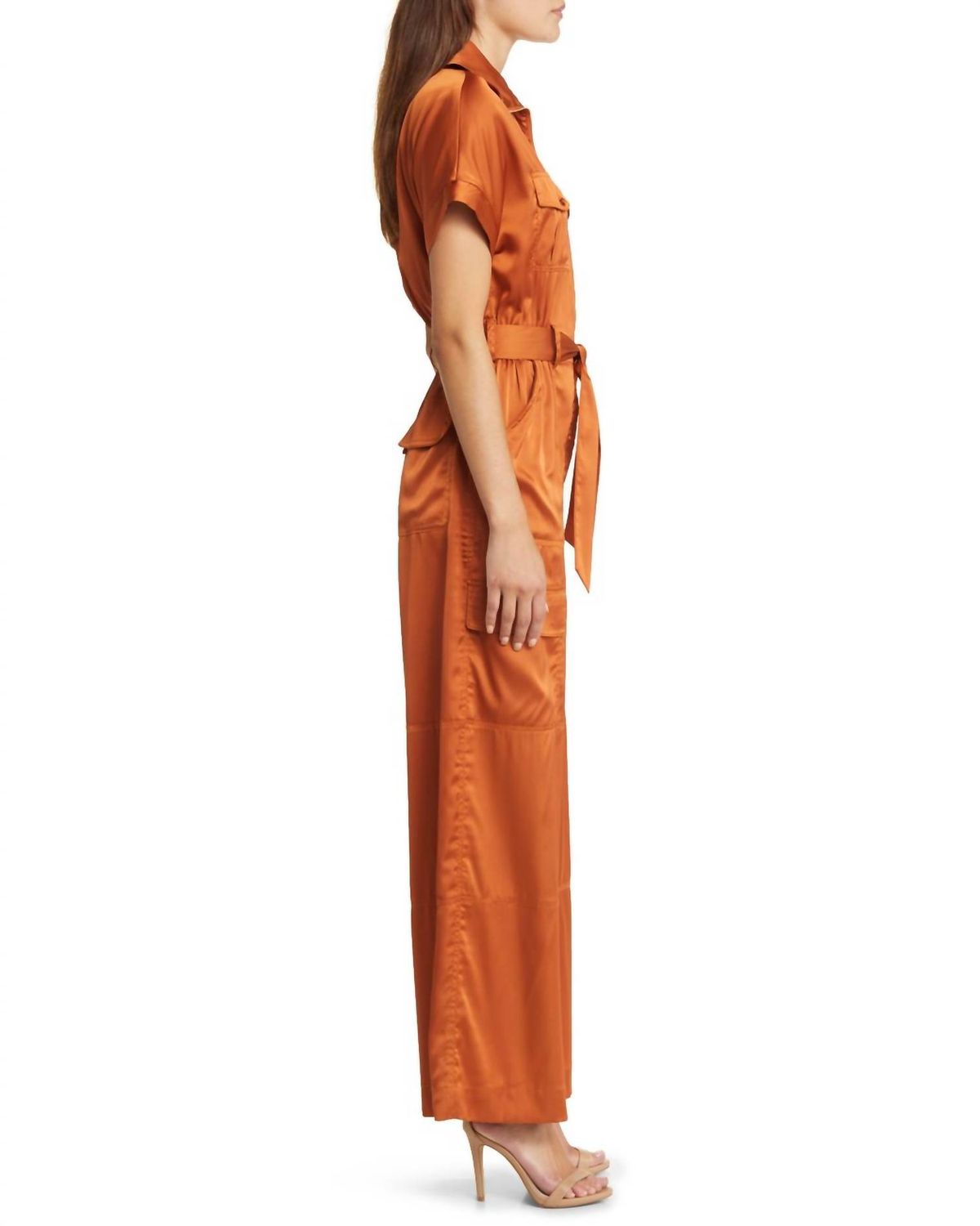 Style 1-3561848707-2901 hutch Size M High Neck Orange Formal Jumpsuit on Queenly