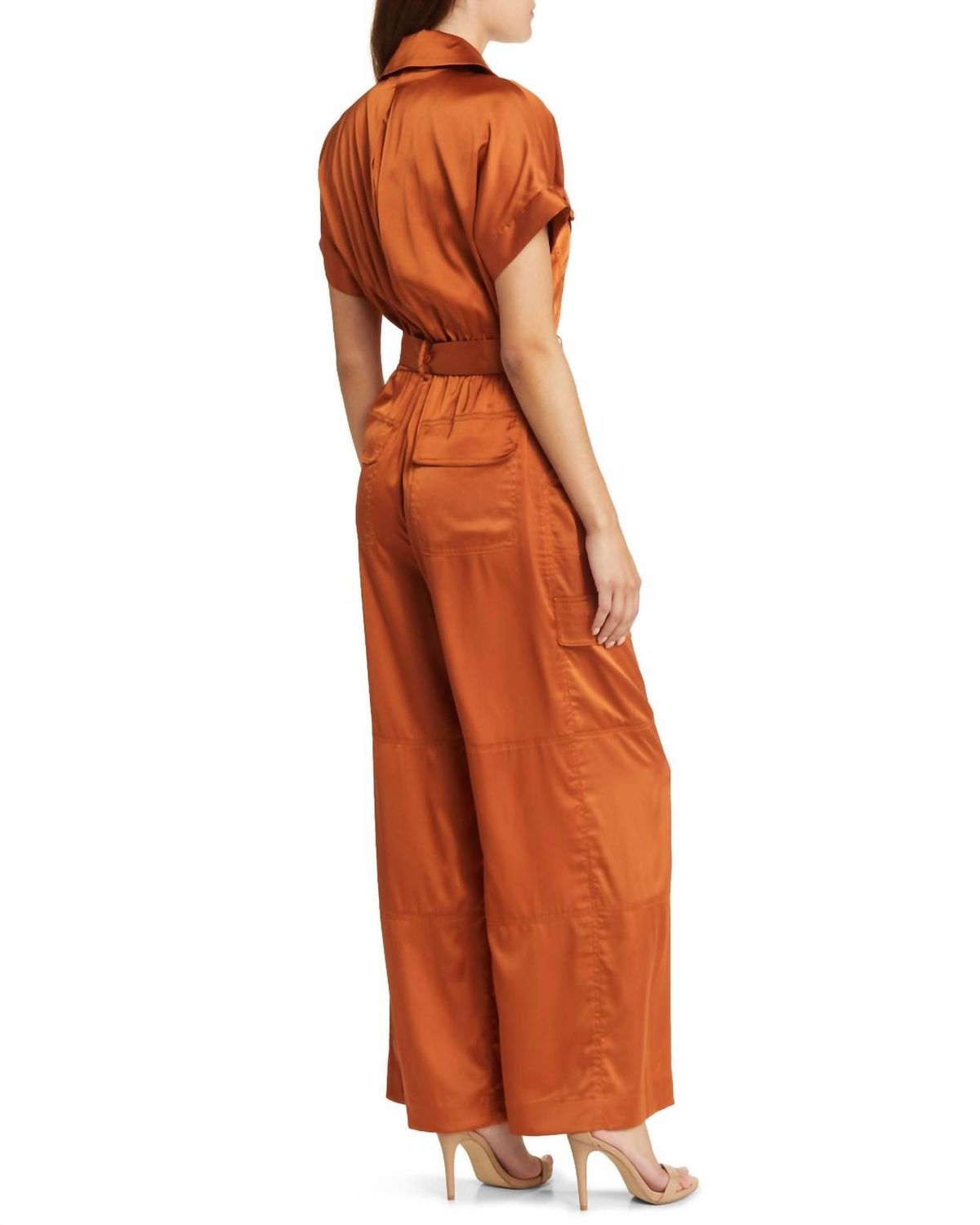 Style 1-3561848707-2901 hutch Size M High Neck Orange Formal Jumpsuit on Queenly