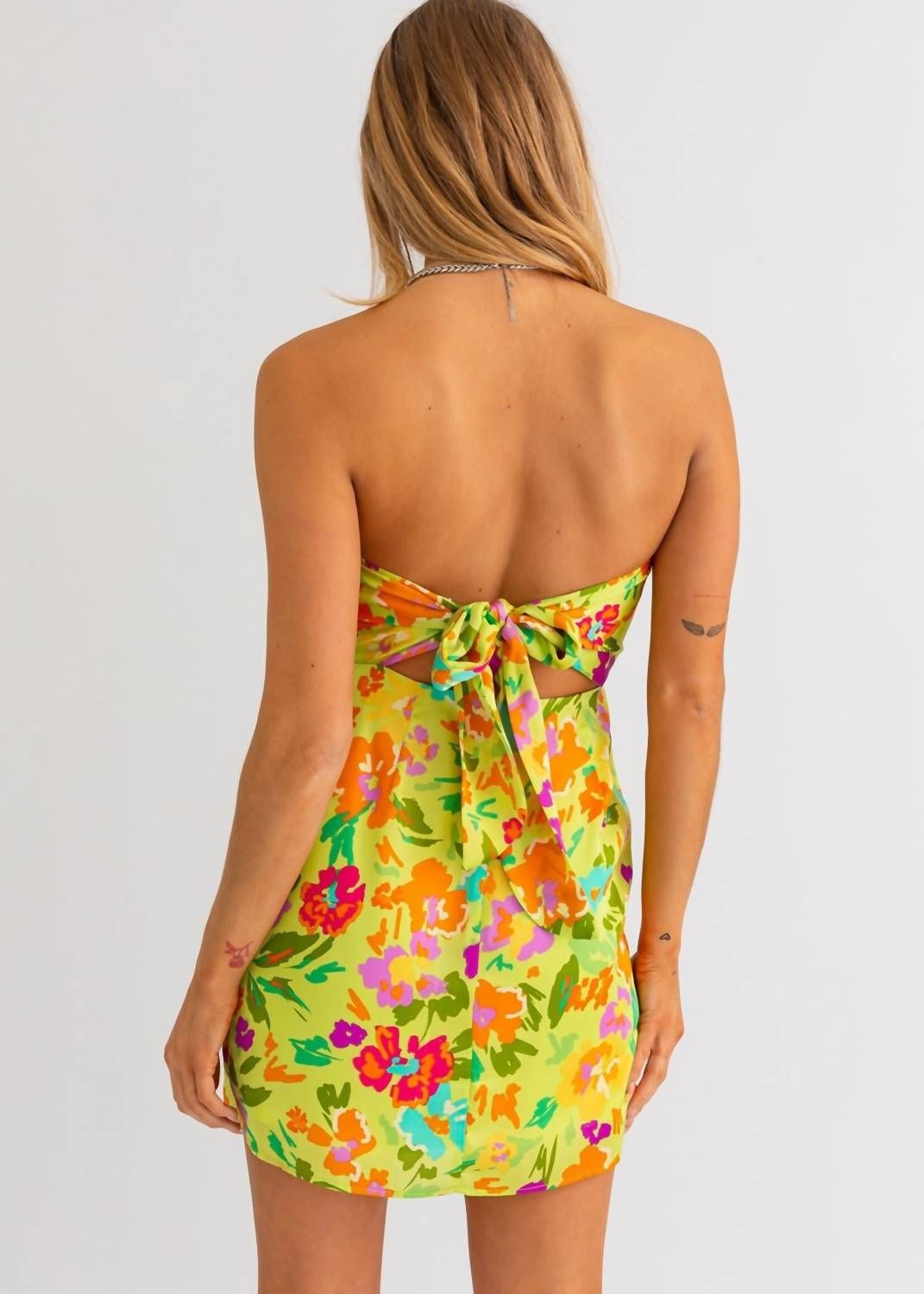 Style 1-3629280458-2696 LE LIS Size L Strapless Satin Yellow Cocktail Dress on Queenly