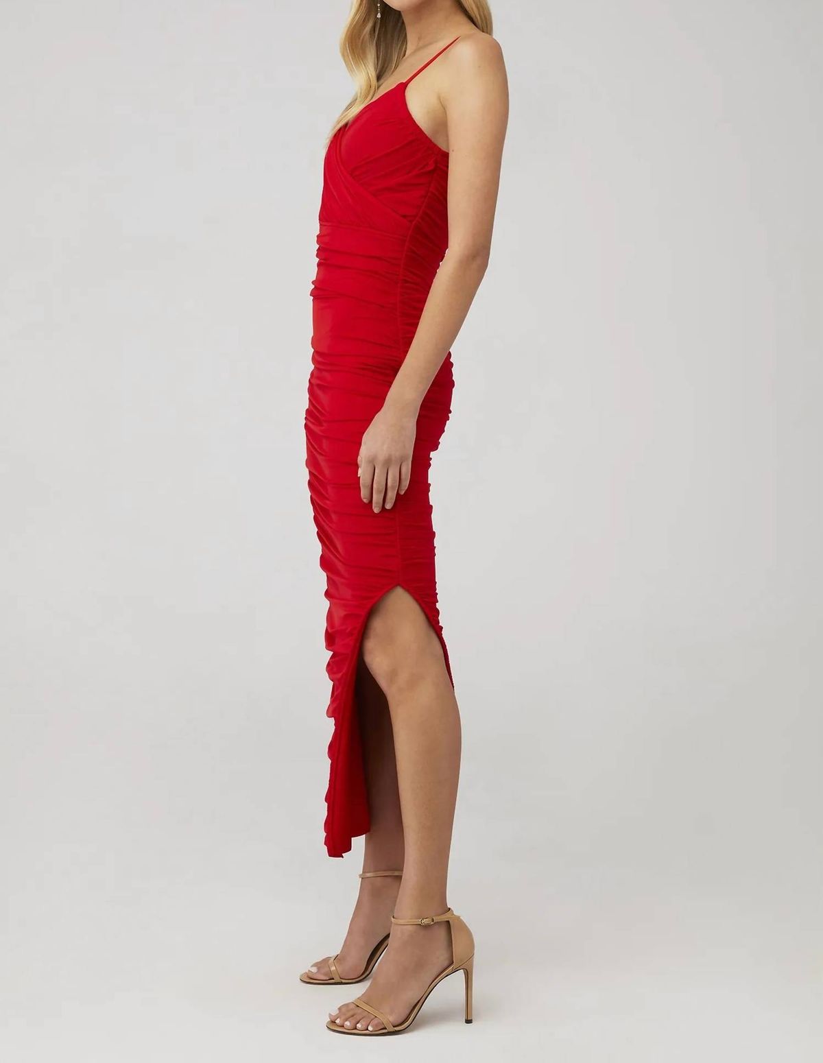 Style 1-3655270977-3236 ELLIATT Size S Sheer Red Side Slit Dress on Queenly