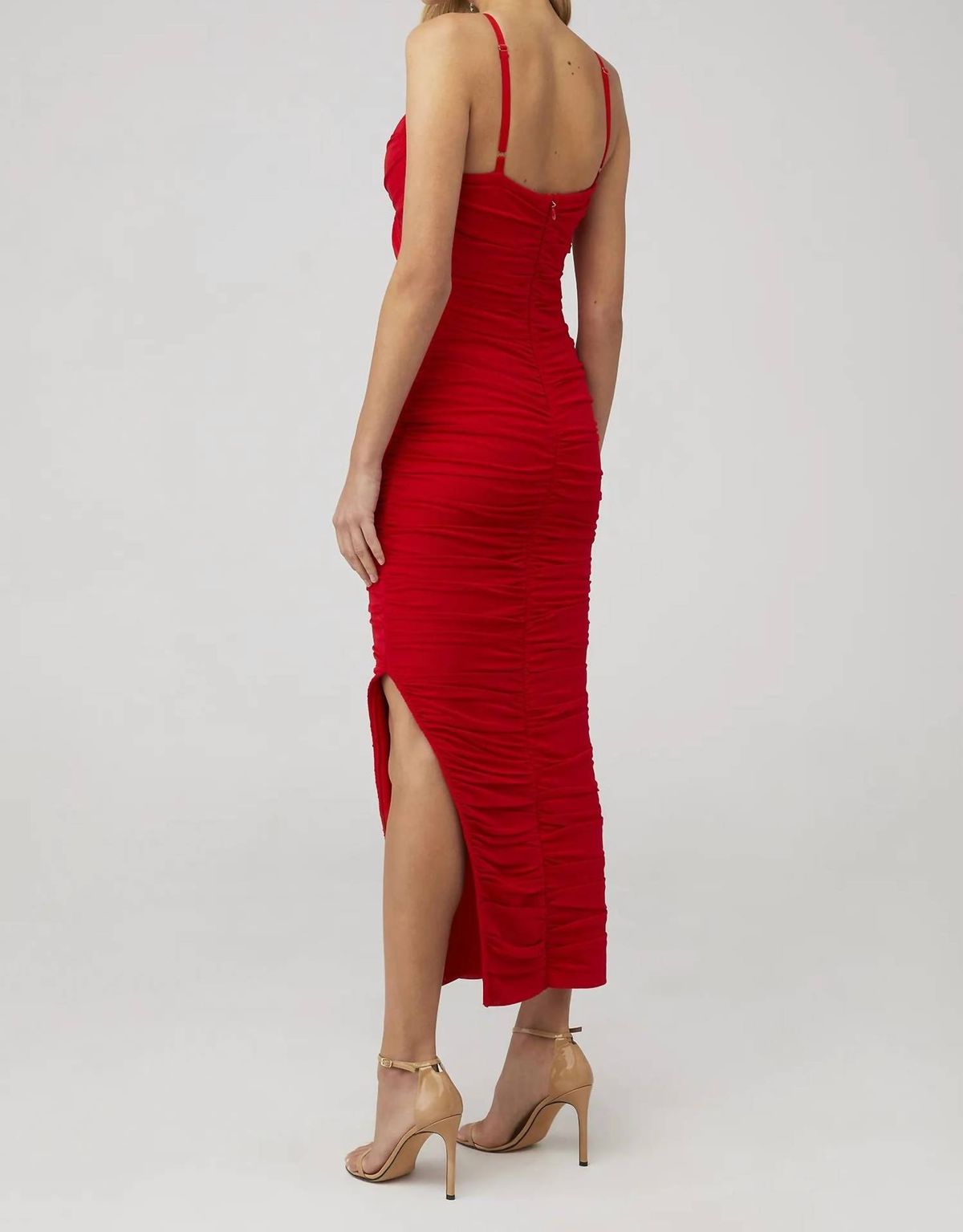 Style 1-3655270977-3236 ELLIATT Size S Sheer Red Side Slit Dress on Queenly