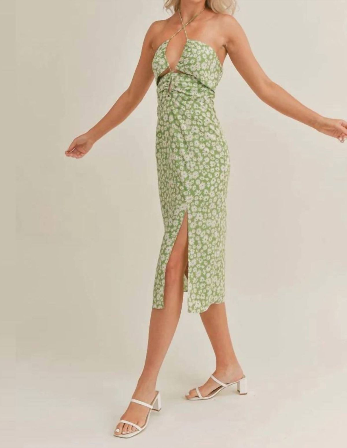 Style 1-3738446442-2696 SAGE THE LABEL Size L Green Cocktail Dress on Queenly