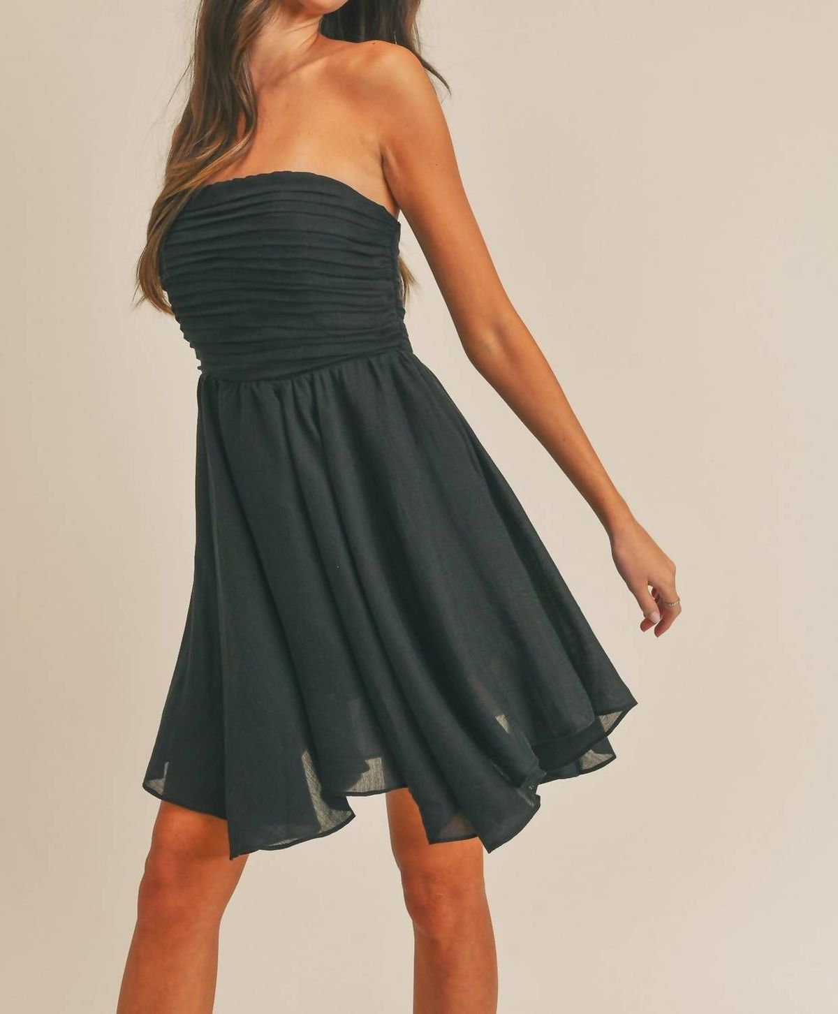 Style 1-3855711934-2696 MABLE Size L Strapless Black Cocktail Dress on Queenly