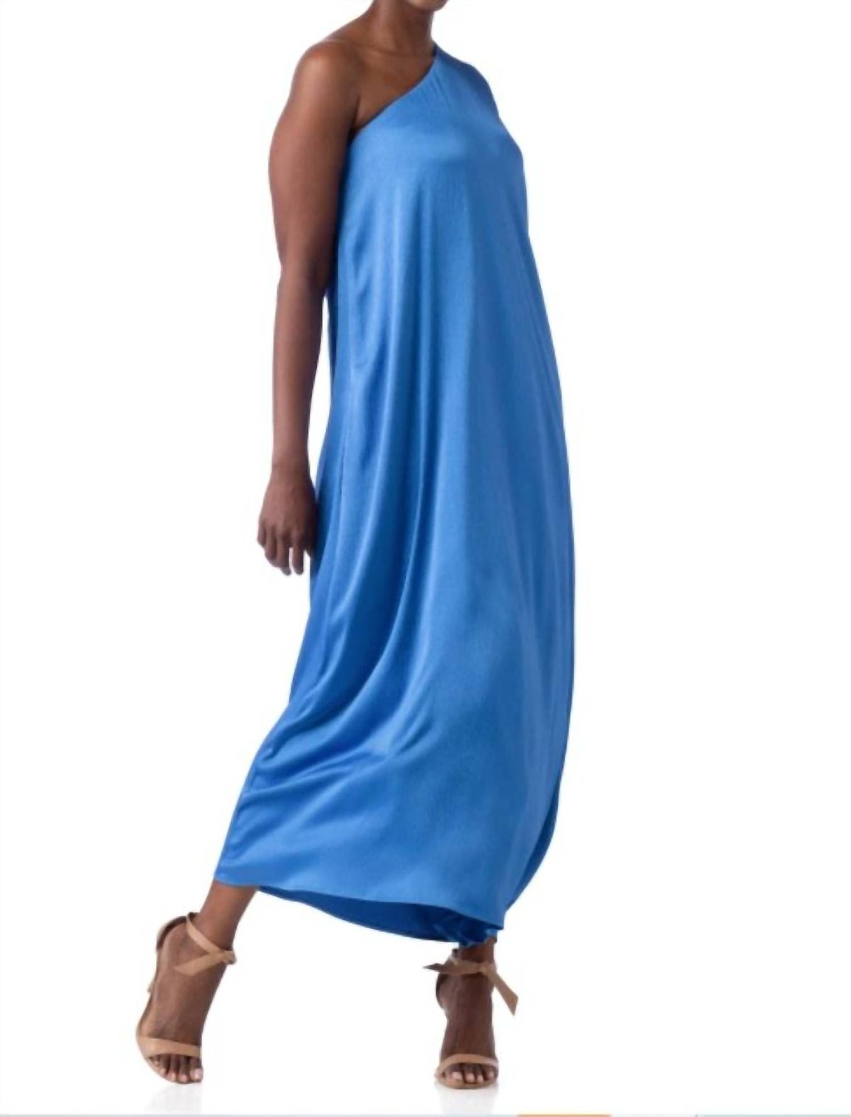 Style 1-4089569502-2901 Crosby by Mollie Burch Size M One Shoulder Blue Floor Length Maxi on Queenly