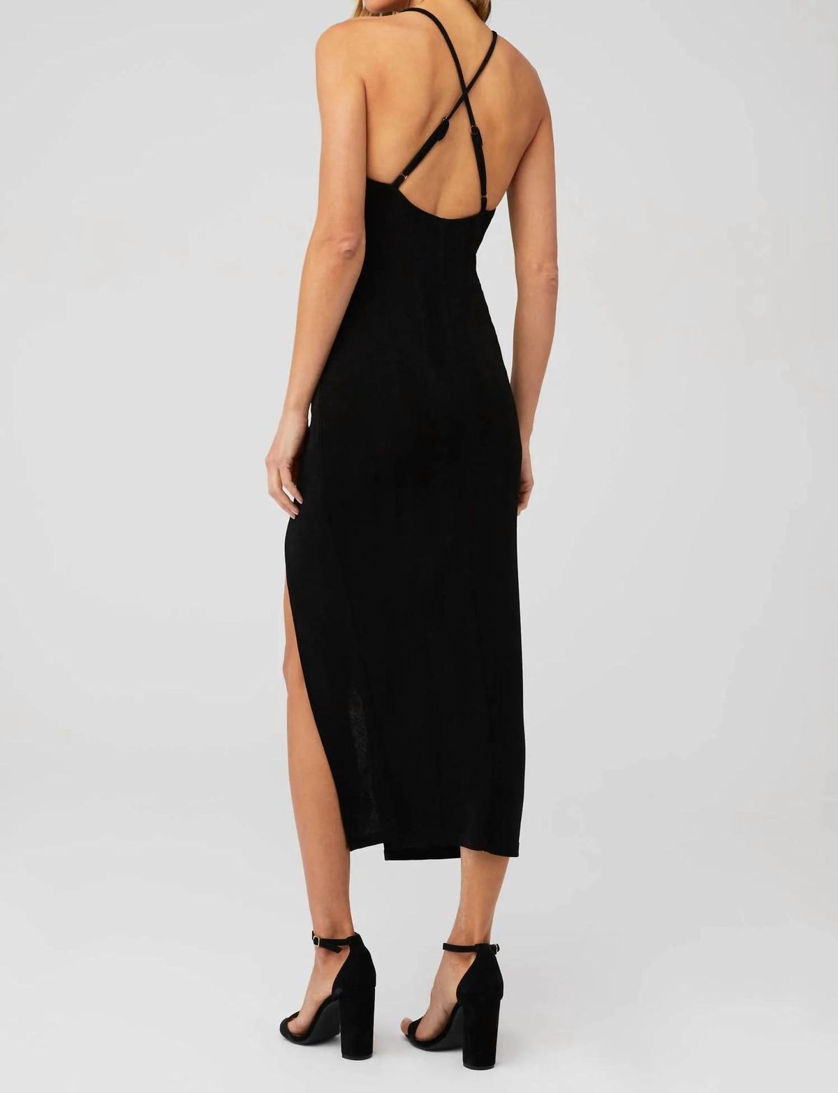 Style 1-533659011-2901 Runaway the Label Size M Black Side Slit Dress on Queenly