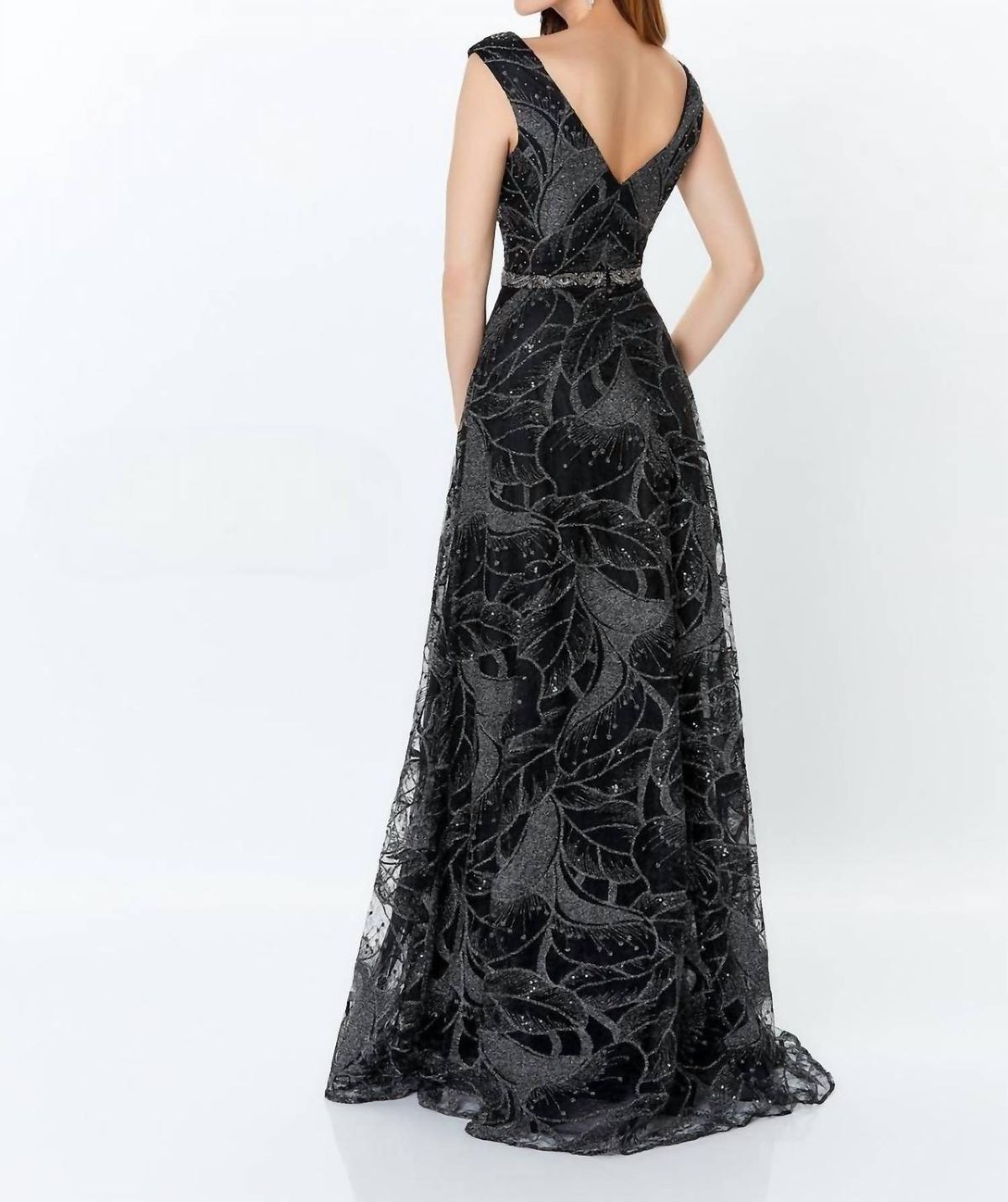 Style 1-75035365-238 Montage by Mon Cheri Size 12 Lace Black A-line Dress on Queenly