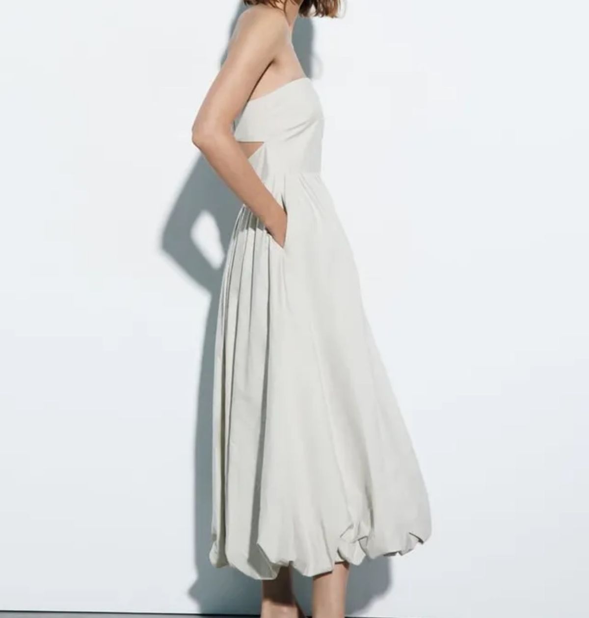 Zara Size XS Pageant Strapless Gray Floor Length Maxi on Queenly