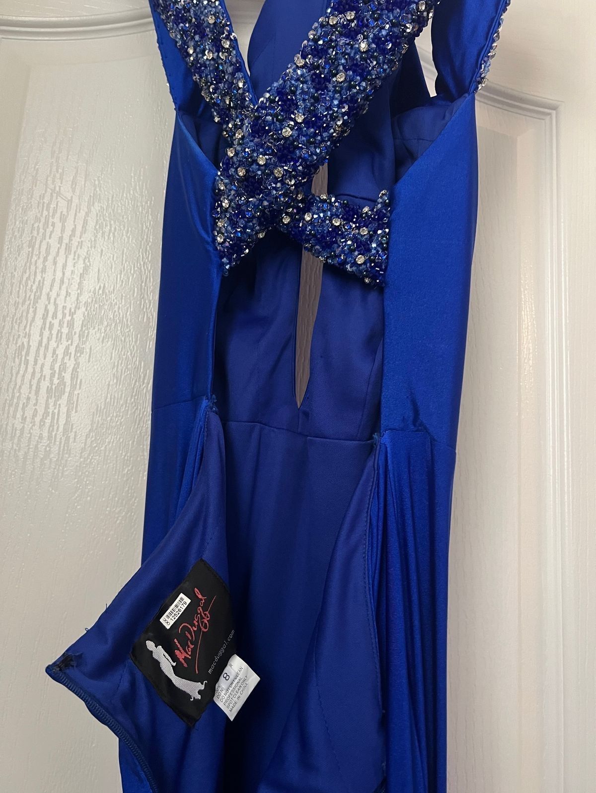 Mac Duggal Size 6 Prom Off The Shoulder Royal Blue Mermaid Dress on Queenly