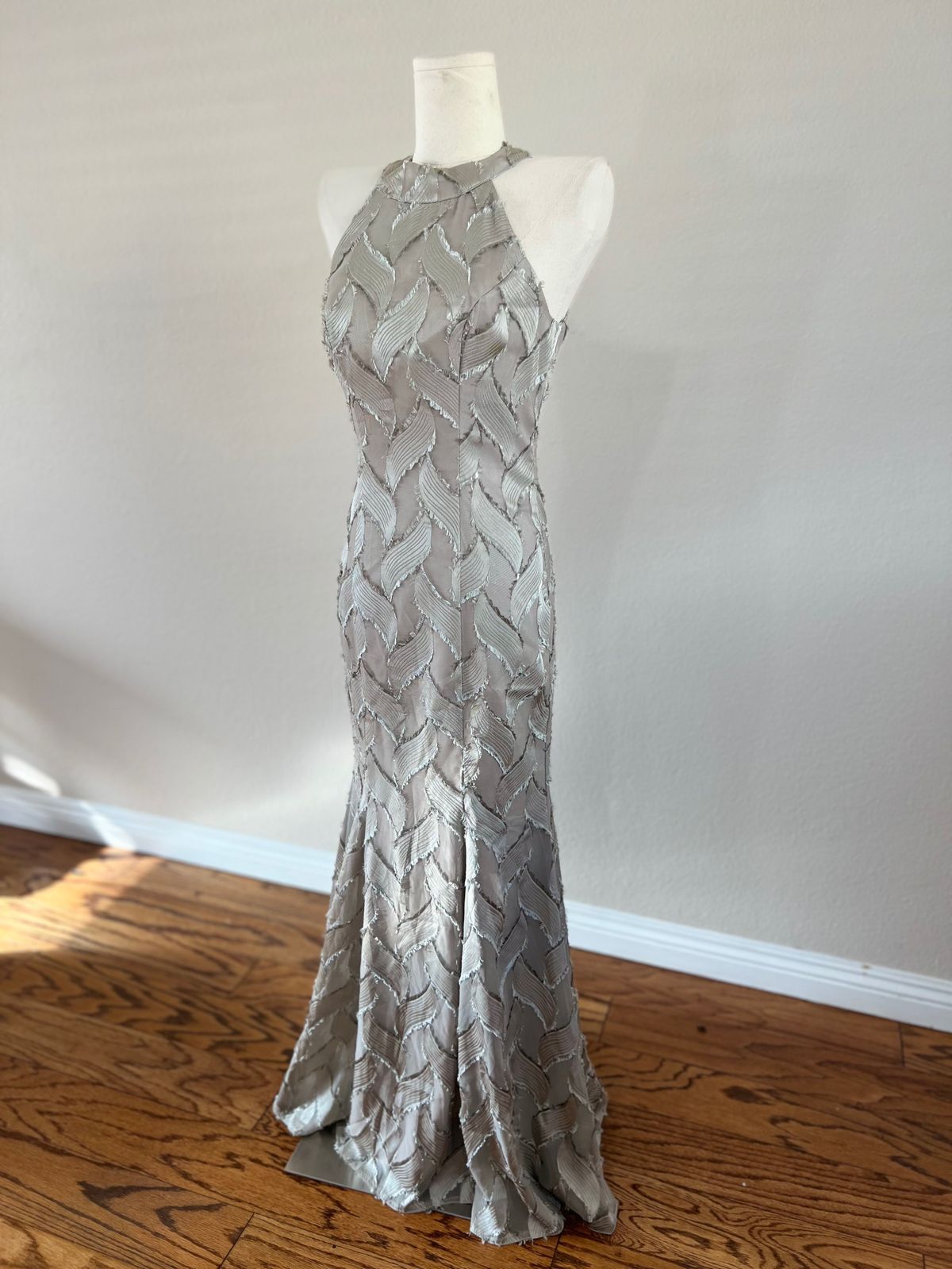 Size S High Neck Silver Mermaid Dress on Queenly