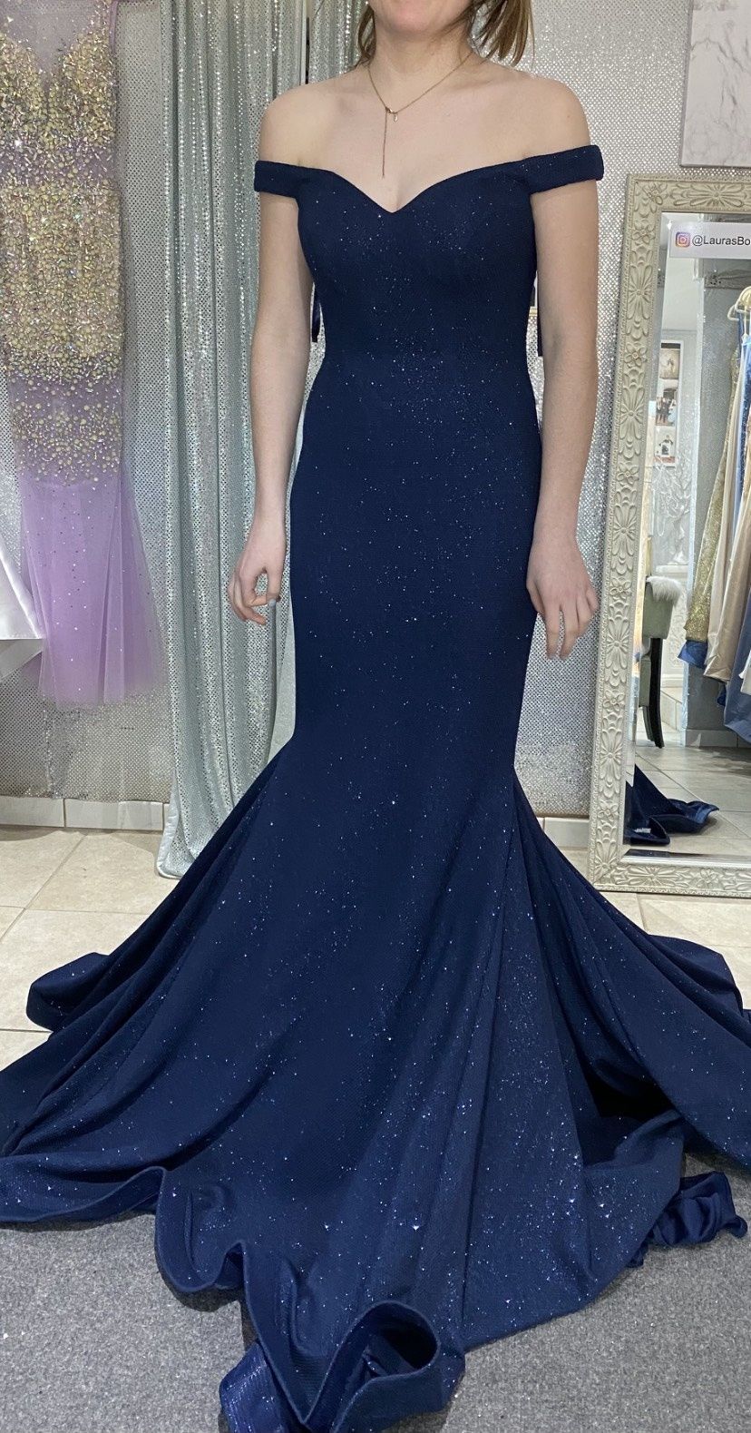 Style 55187 Jovani Size 6 Blue Mermaid Dress on Queenly