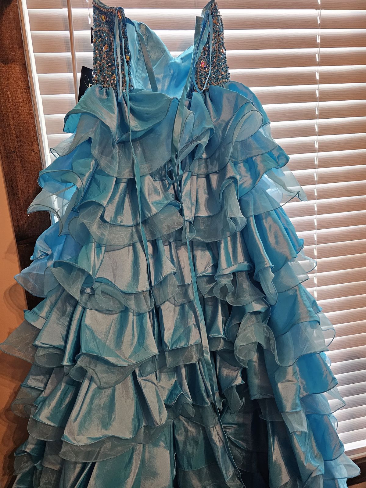 Johnathan Kayne Size 12 Turquoise Blue Ball Gown on Queenly