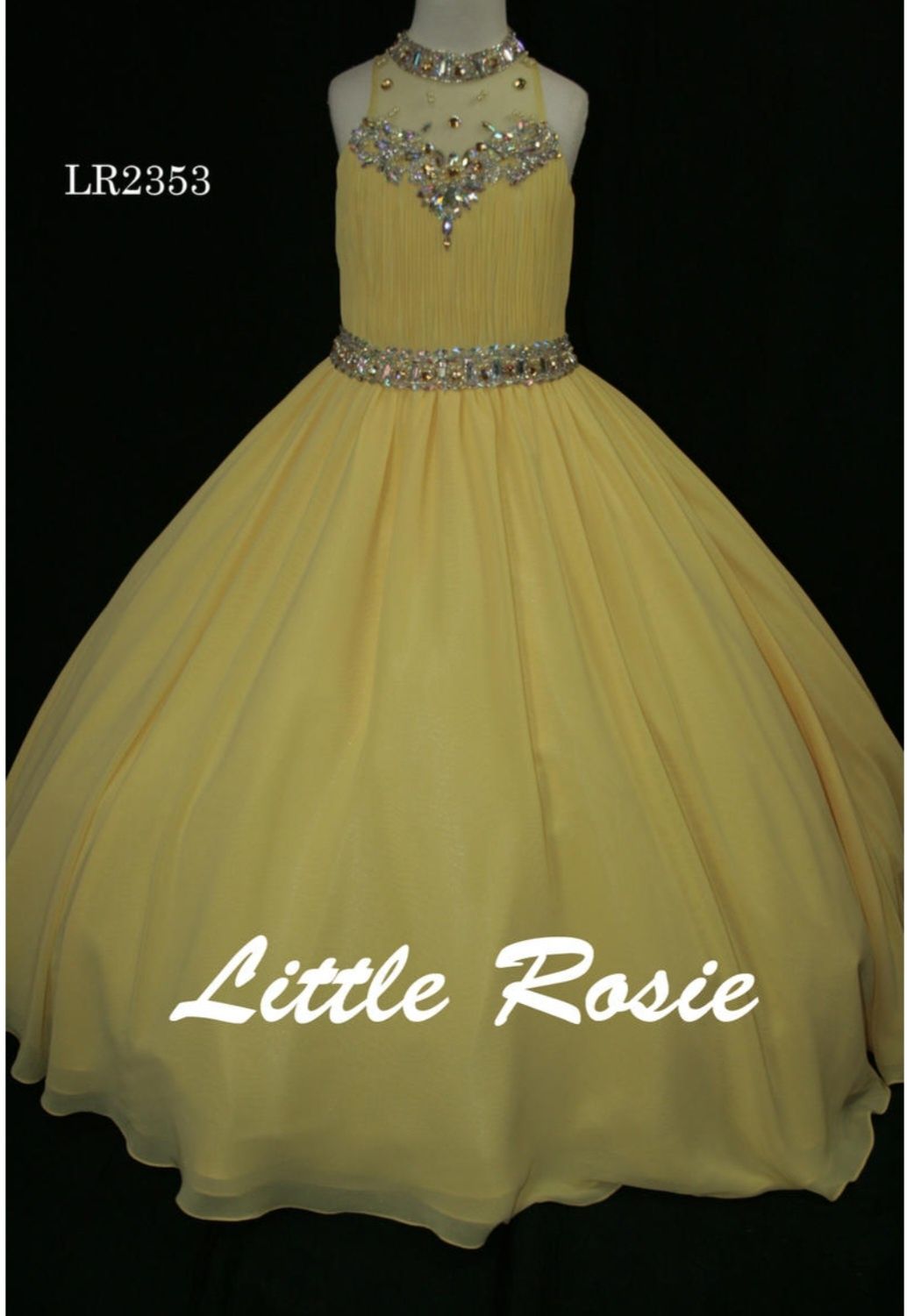Little Rosie Girls Size 10 Yellow Ball Gown on Queenly