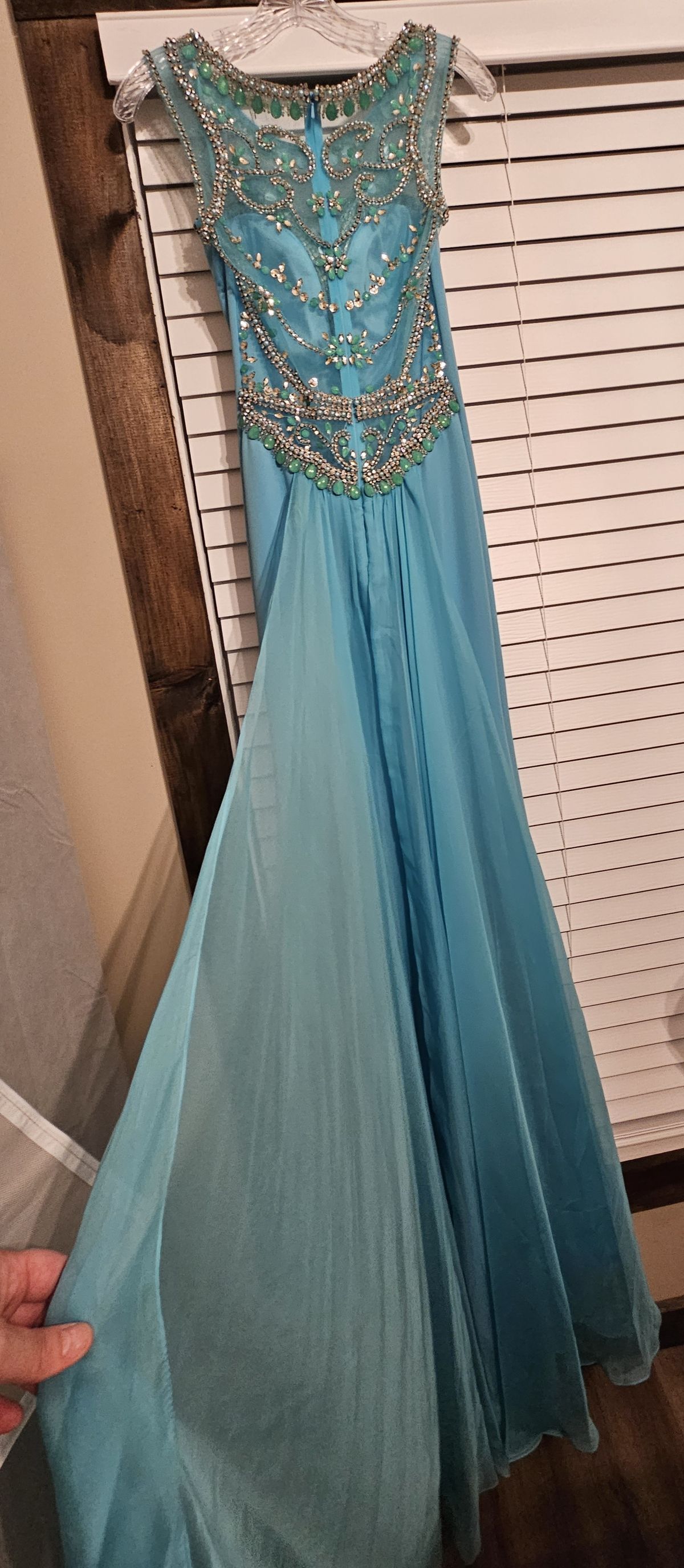 Johnathan Kayne Size 6 Prom Blue A-line Dress on Queenly