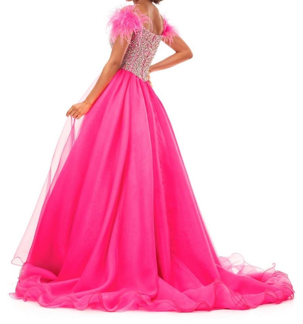 Style 11314 Ashley Lauren Size 2 Prom Off The Shoulder Sequined Hot Pink Ball Gown on Queenly