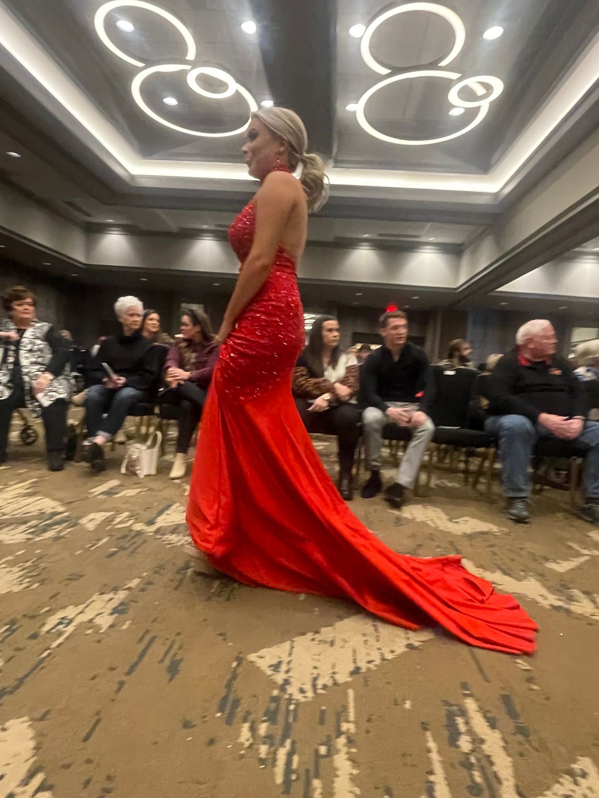 Style Custom/ One of a kind Johnathan Kayne Size 4 Prom High Neck Red Mermaid Dress on Queenly