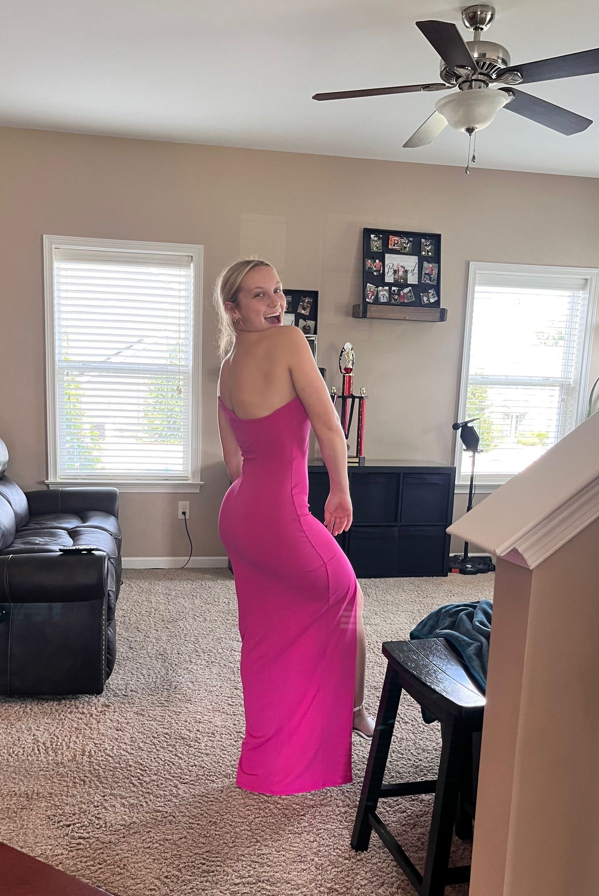Lulus Size XS Prom One Shoulder Pink Mermaid Dress on Queenly