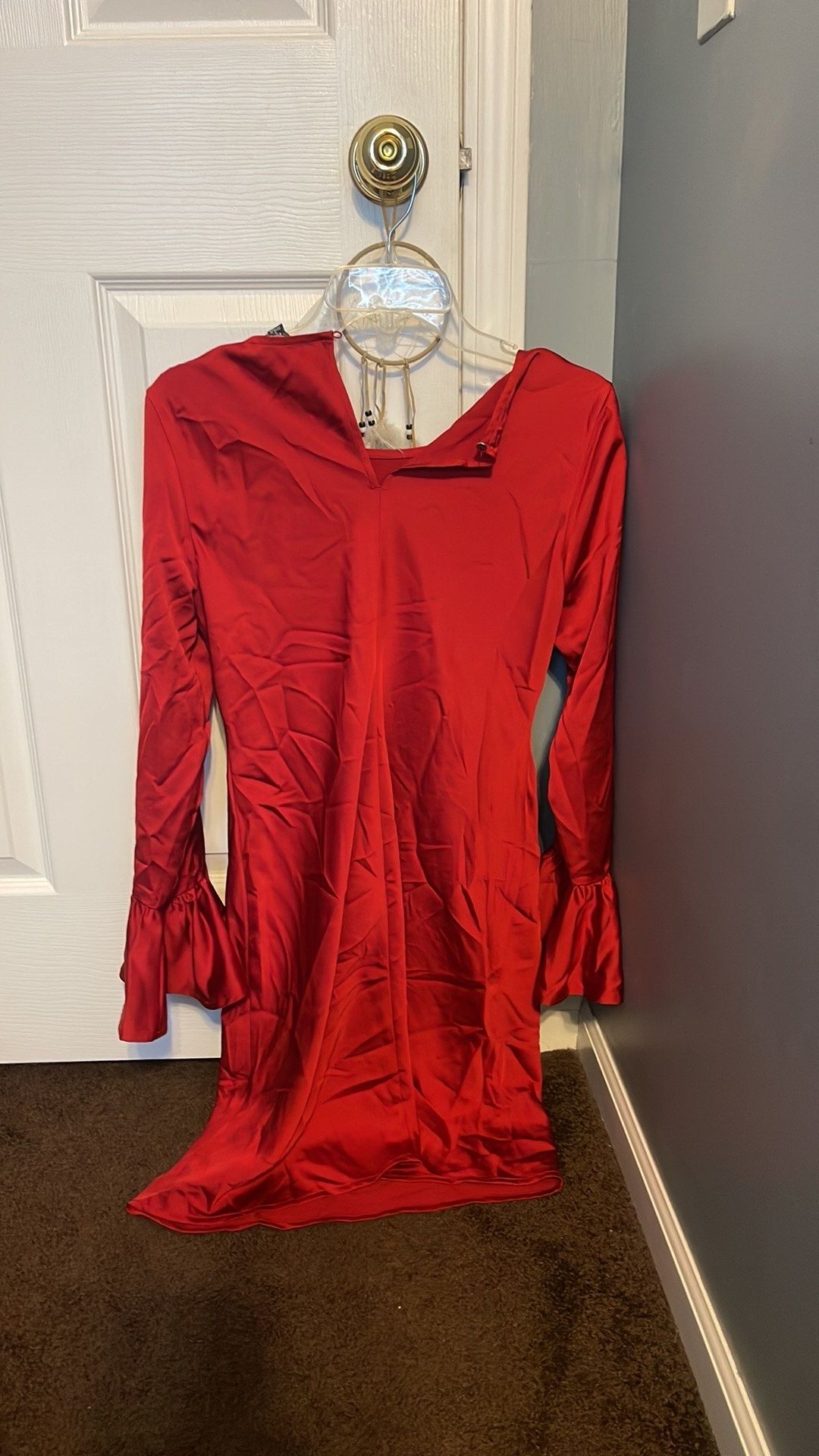 J. crew Size 4 Long Sleeve Red A-line Dress on Queenly
