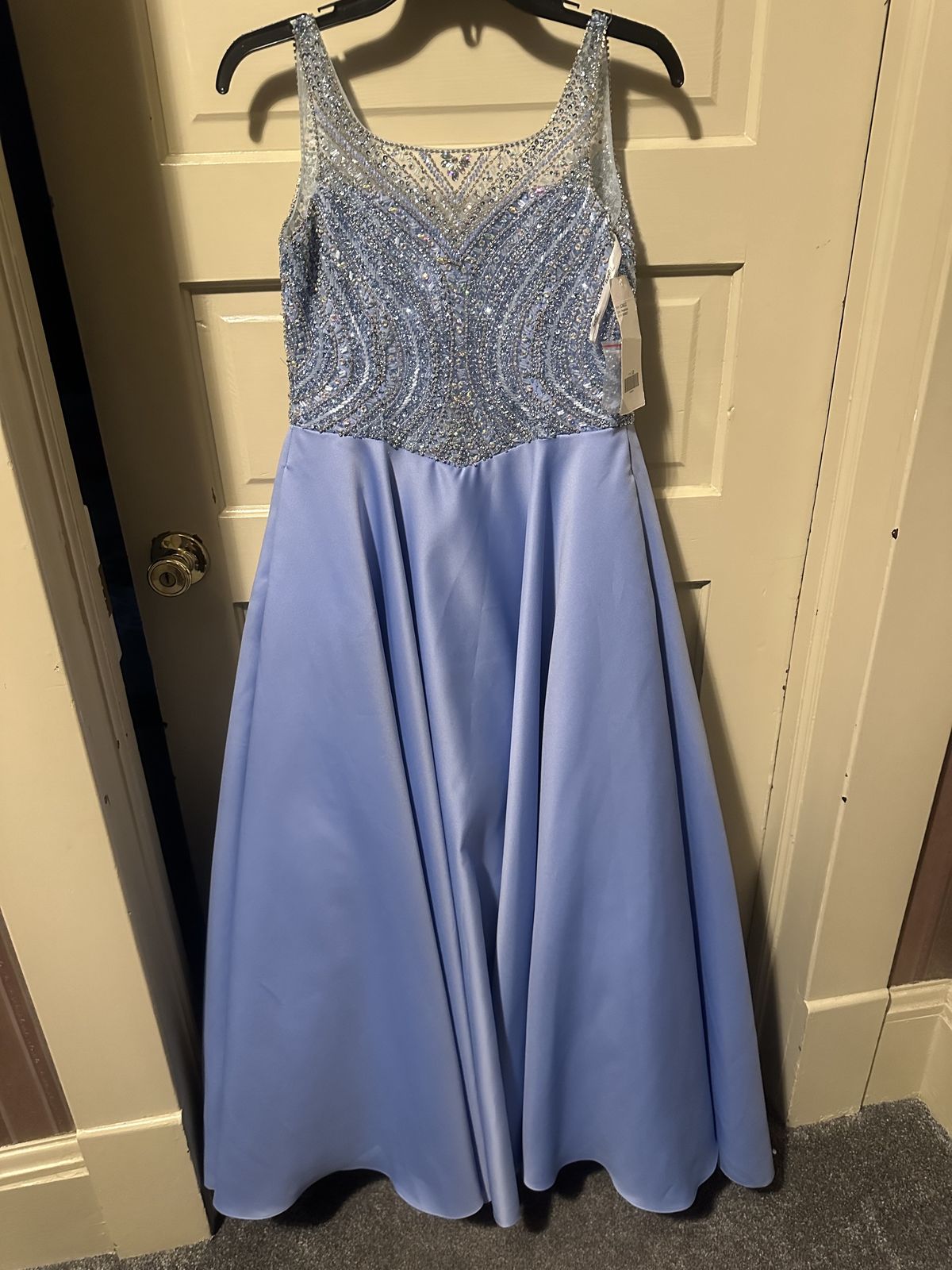 Style 13612 Tiffany Designs Girls Size 12 Pageant Blue Ball Gown on Queenly