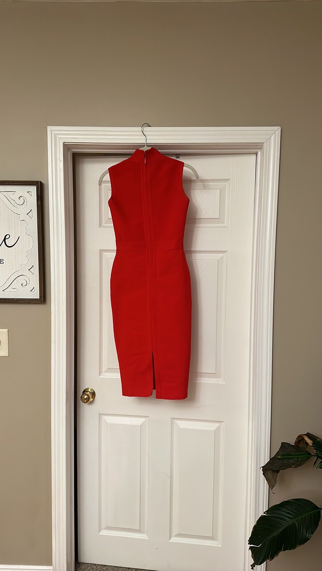 Size S Wedding Guest High Neck Red Cocktail Dress on Queenly