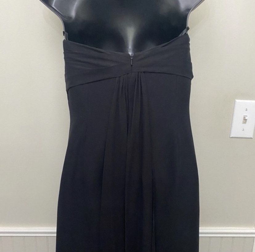 Style 43604 Symphony of Venus Size 4 Prom Strapless Black A-line Dress on Queenly