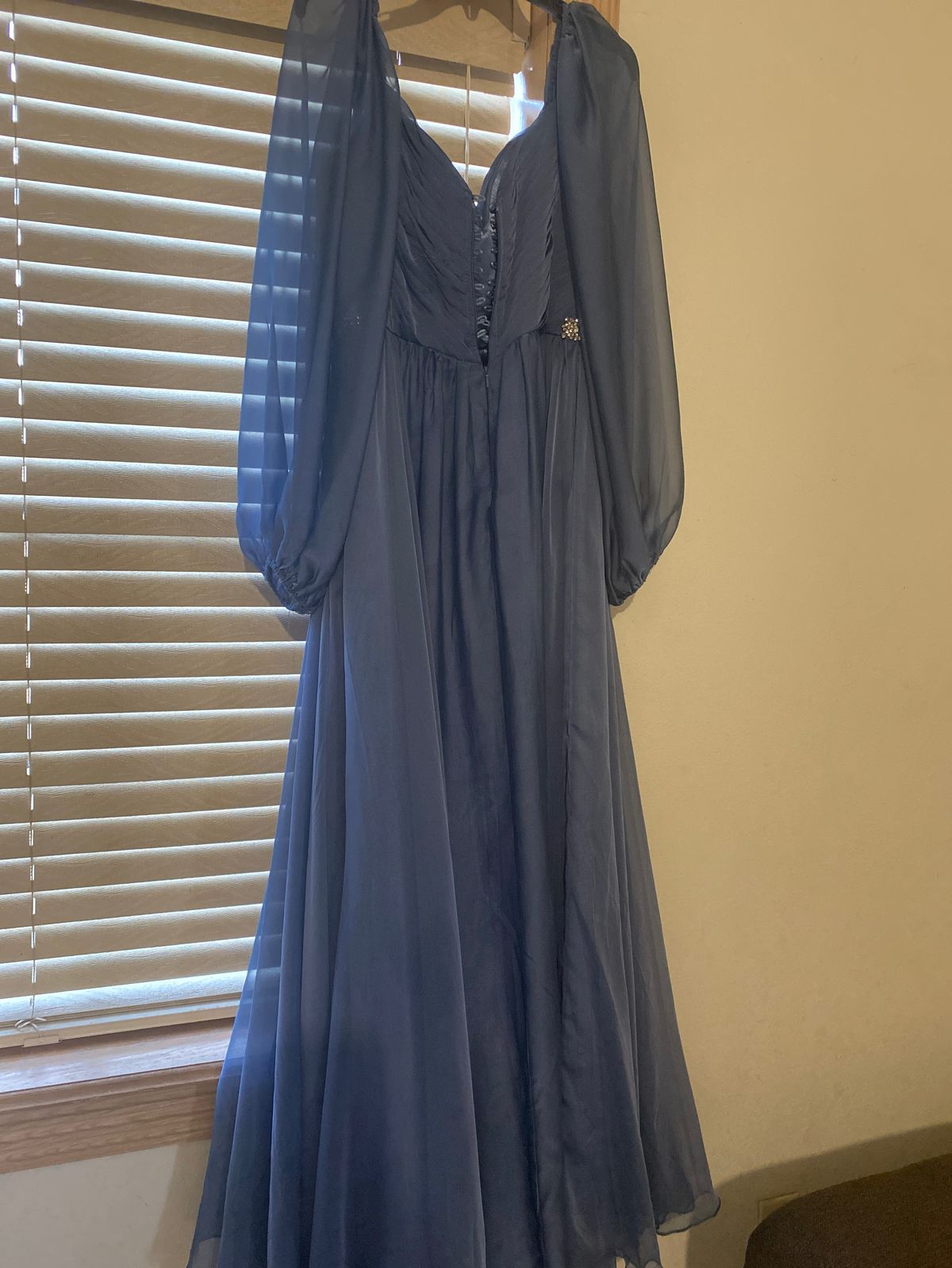 Cinderella Divine Size 10 Long Sleeve Blue Floor Length Maxi on Queenly