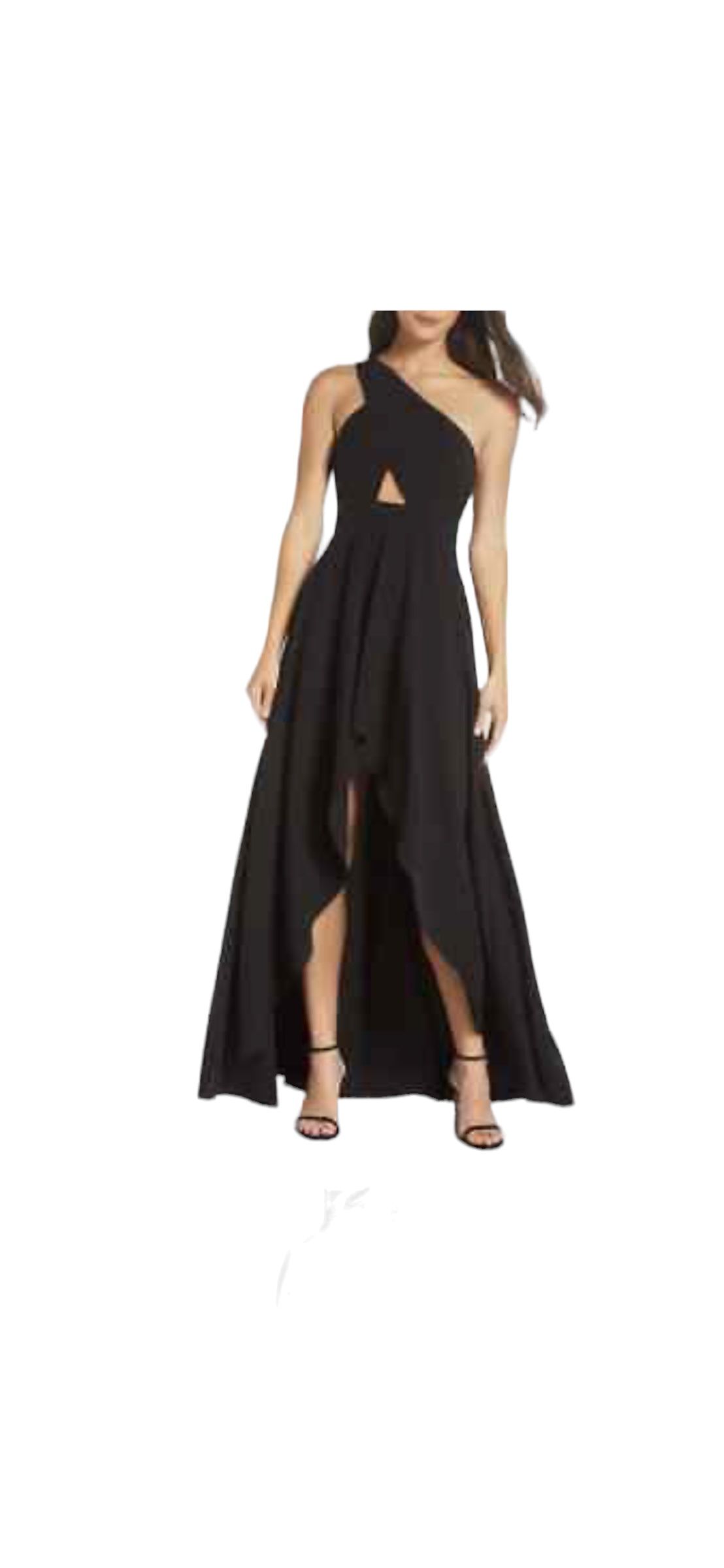 Fame and Partners  Size 8 One Shoulder Black Cocktail Dress on Queenly