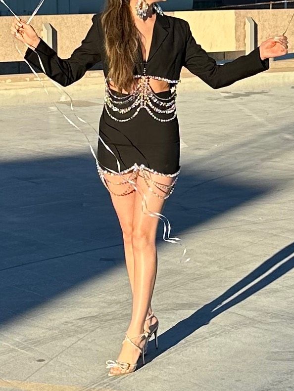 Bella Barnett Size S Nightclub Blazer Black Cocktail Dress on Queenly