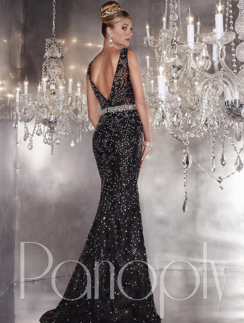 Style 14778 Panoply Size 2 Prom Plunge Black Floor Length Maxi on Queenly