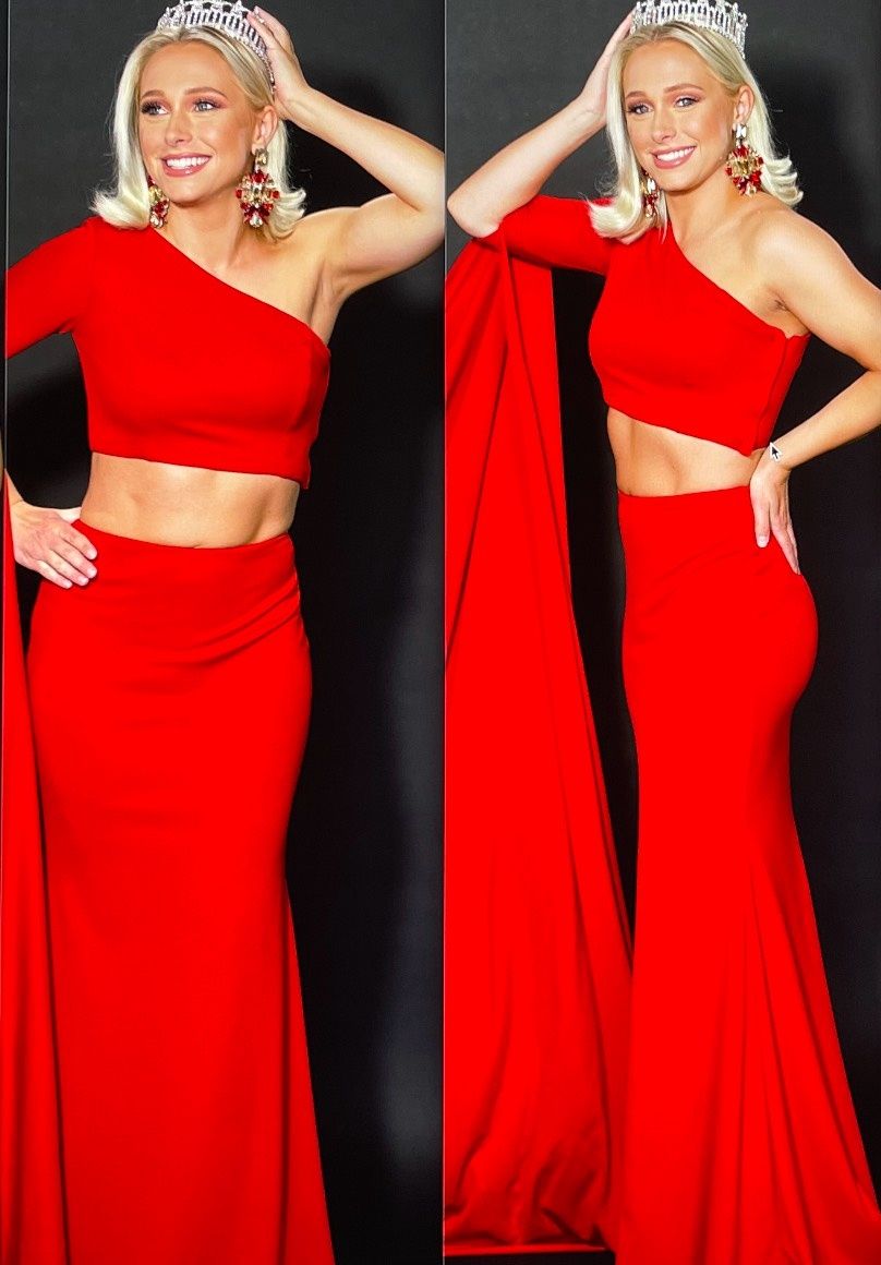 Fernando Wong Size 2 Pageant One Shoulder Red Floor Length Maxi on Queenly