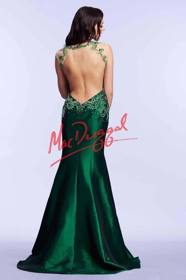 Mac Duggal Size 2 Sequined Emerald Green Mermaid Dress on Queenly