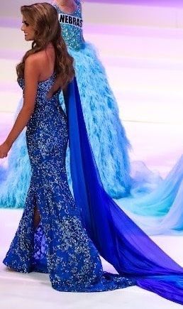 Jovani Size 4 Pageant One Shoulder Blue Side Slit Dress on Queenly