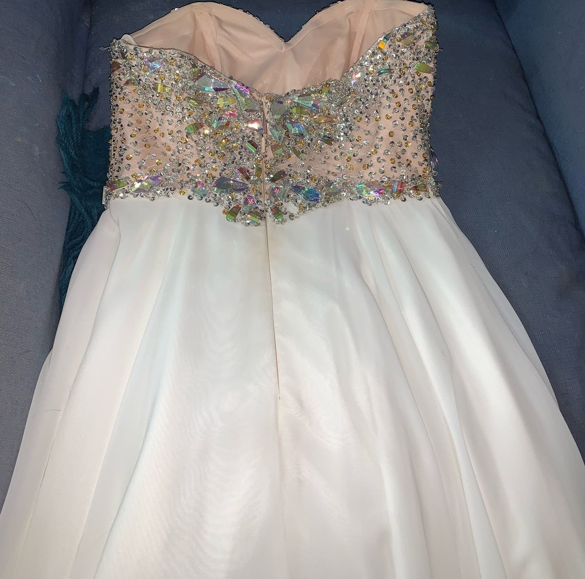 Terani Couture Size 2 Wedding Strapless Sequined White Floor Length Maxi on Queenly