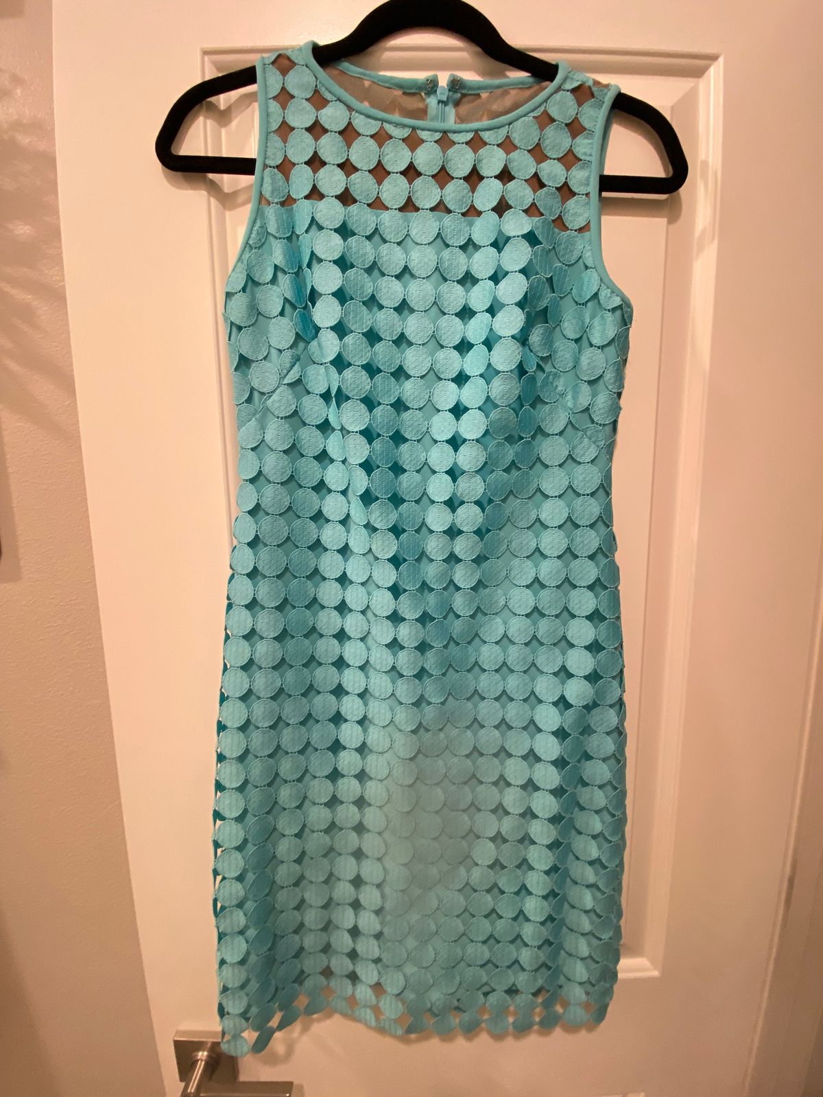 Ralph Lauren Size 0 Pageant High Neck Blue Cocktail Dress on Queenly